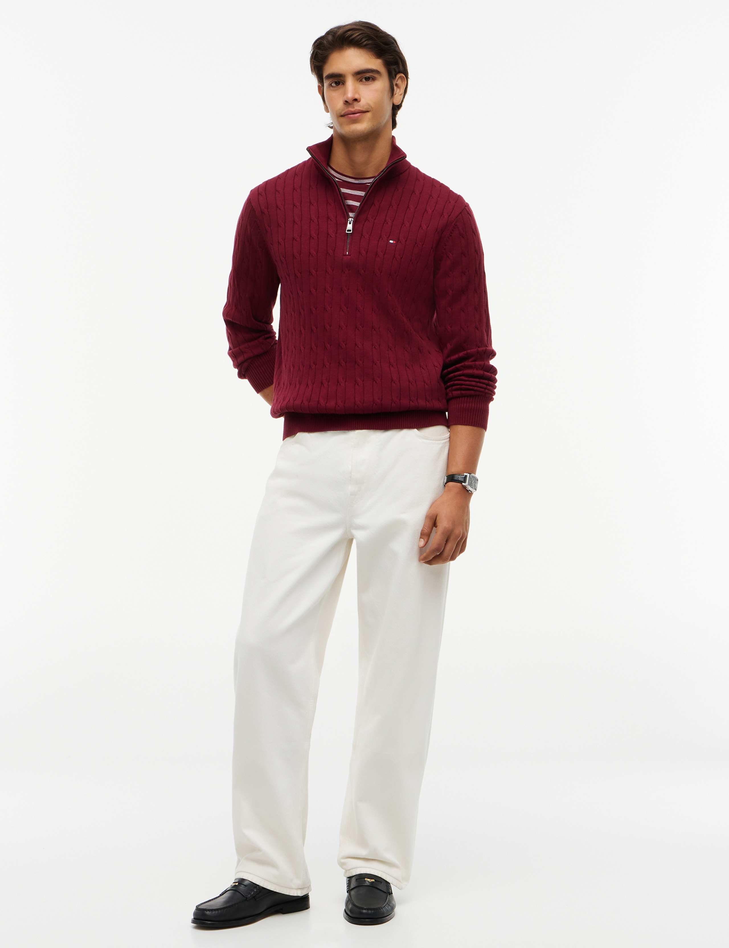 Classic Pure Cotton Half Zip Jumper 3 of 5