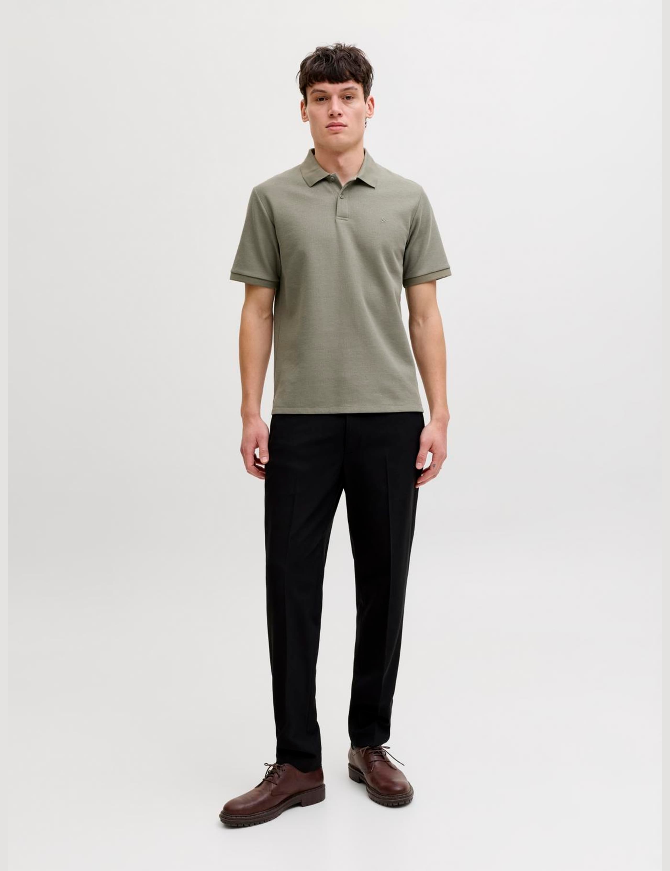 Cotton Blend Textured Polo Shirt 3 of 7
