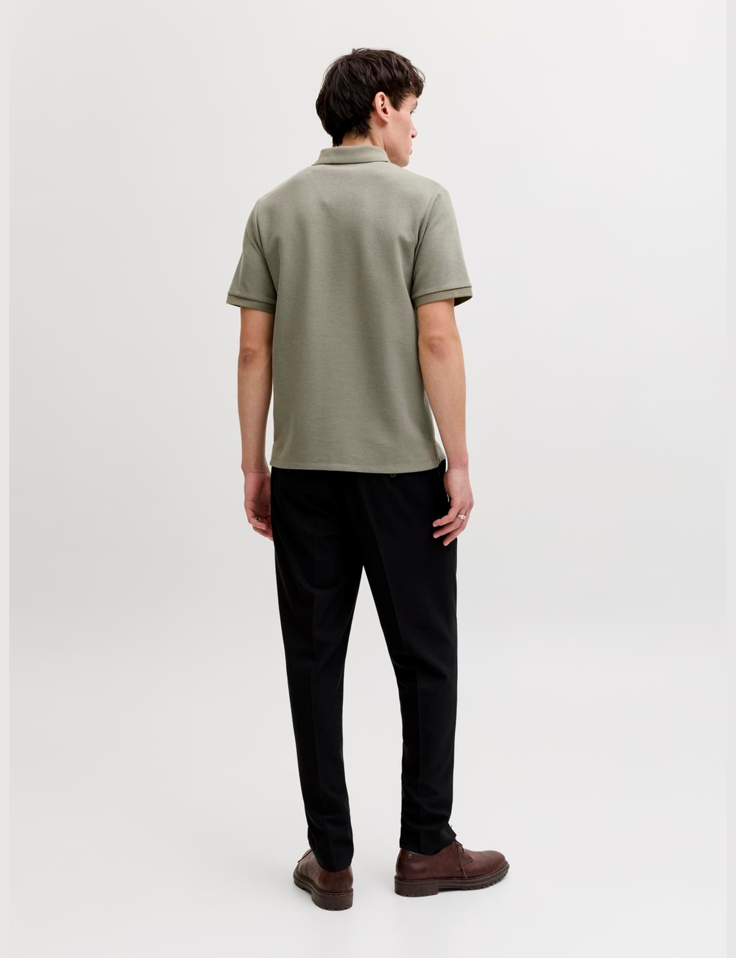 Cotton Blend Textured Polo Shirt 4 of 7