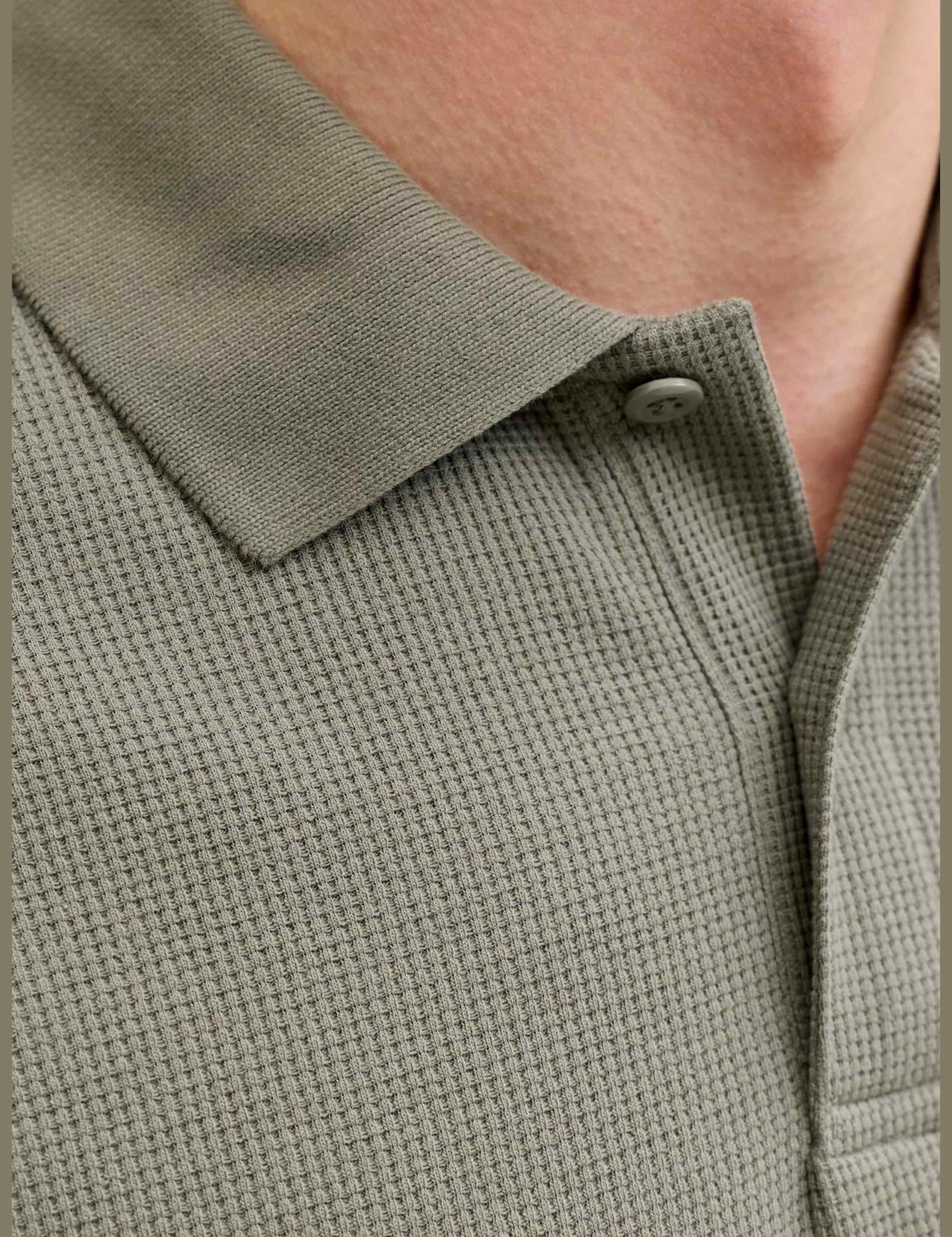 Cotton Blend Textured Polo Shirt 5 of 7