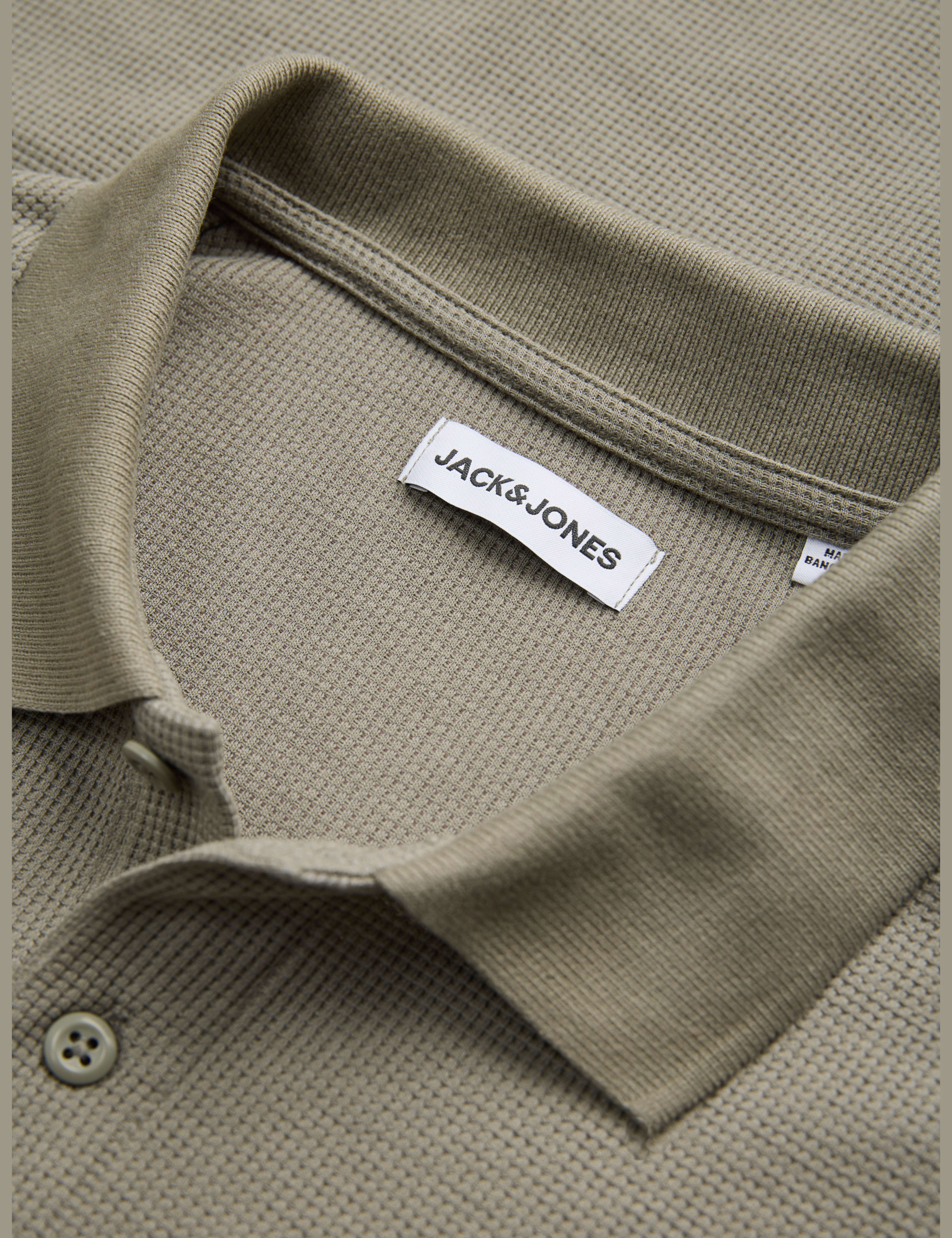 Cotton Blend Textured Polo Shirt 6 of 7