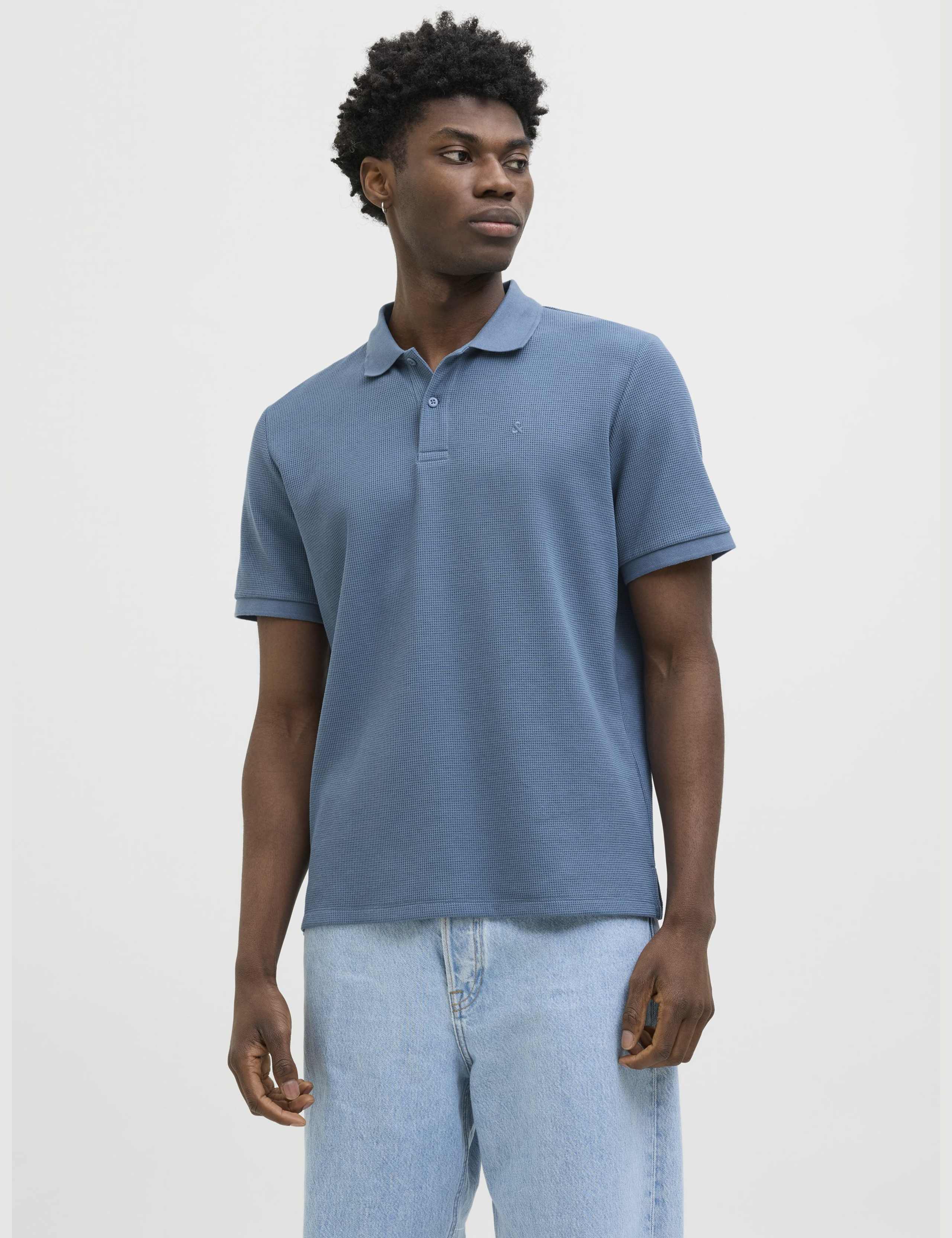 Cotton Blend Waffle Textured Polo Shirt 1 of 7