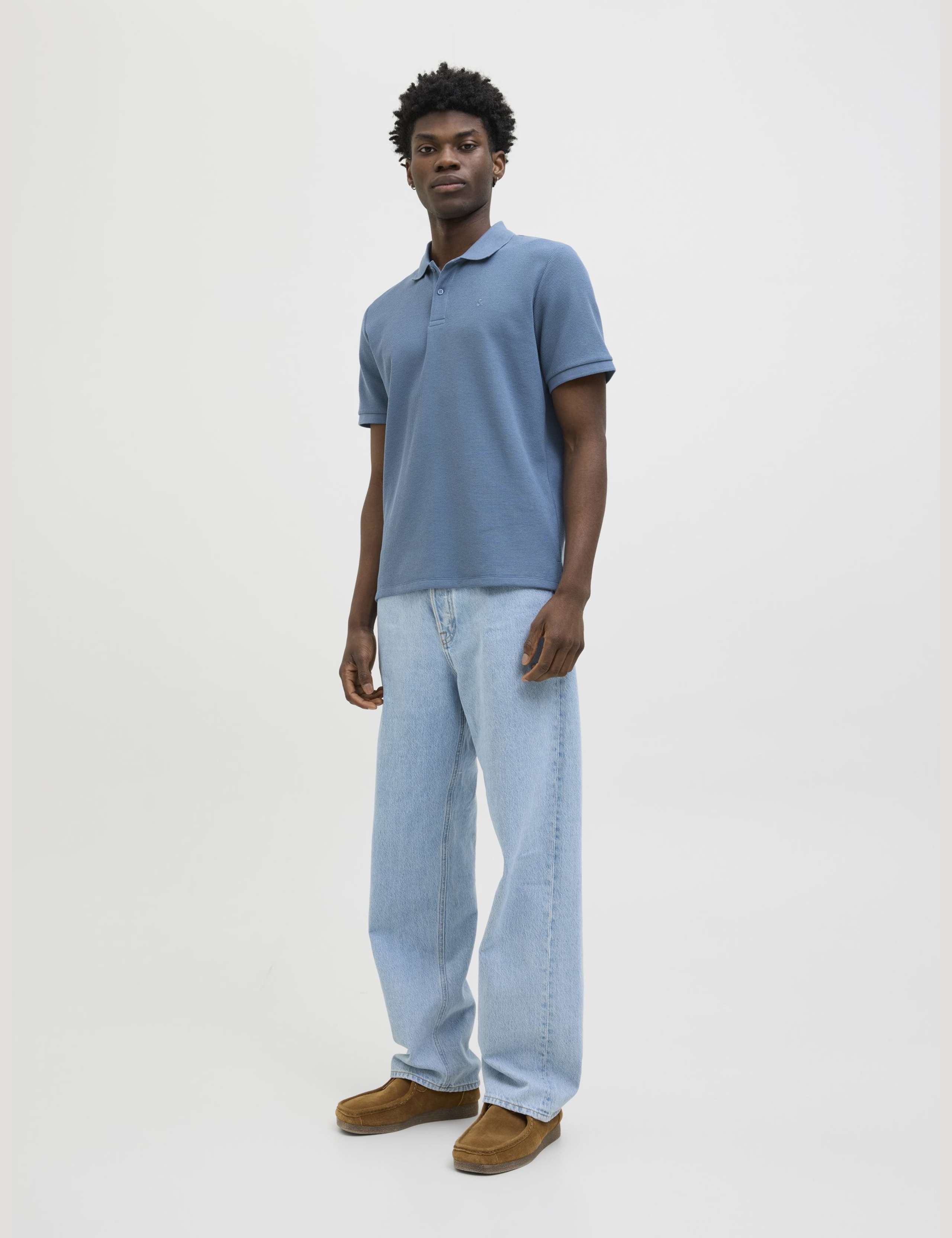 Cotton Blend Waffle Textured Polo Shirt 3 of 7