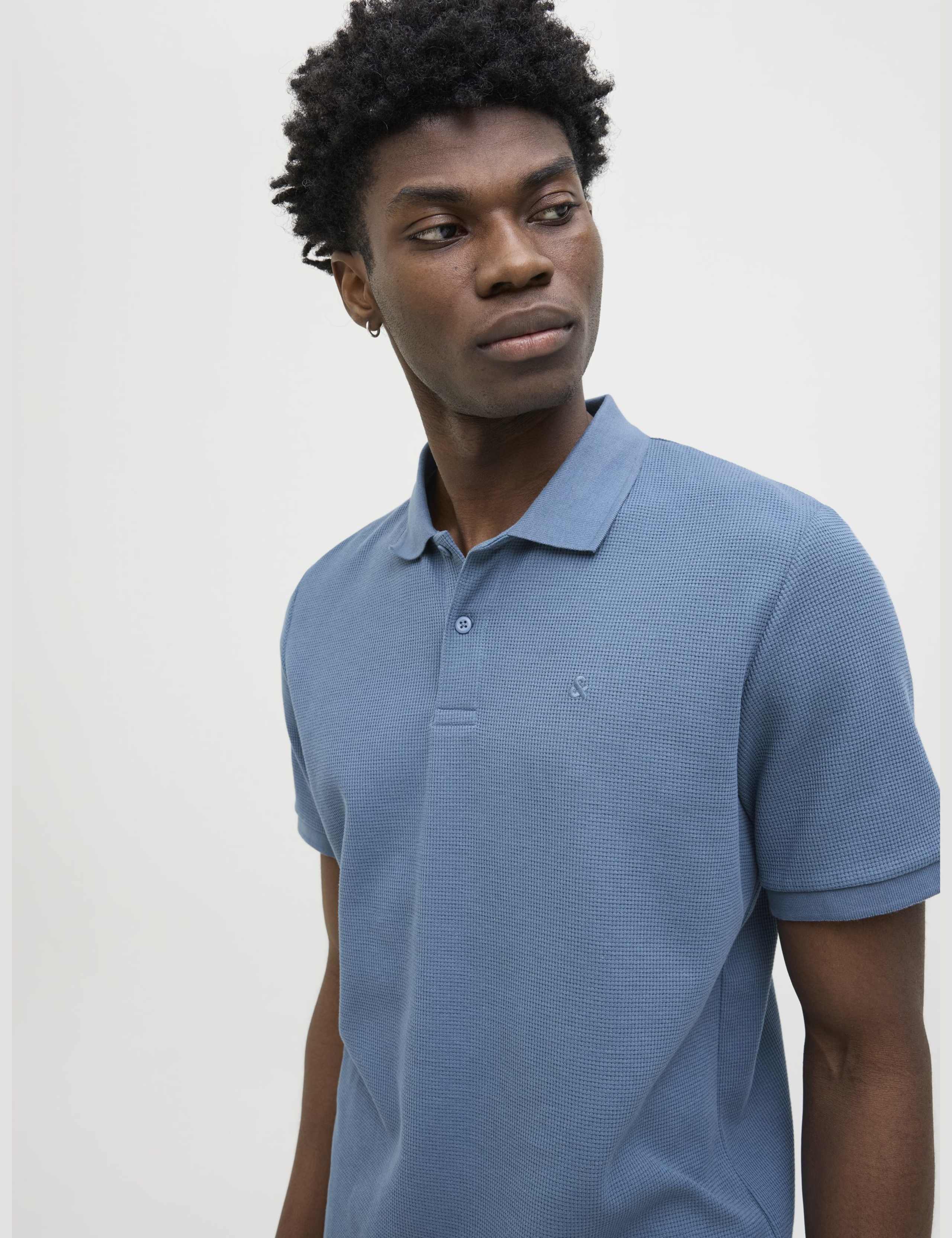 Cotton Blend Waffle Textured Polo Shirt 5 of 7
