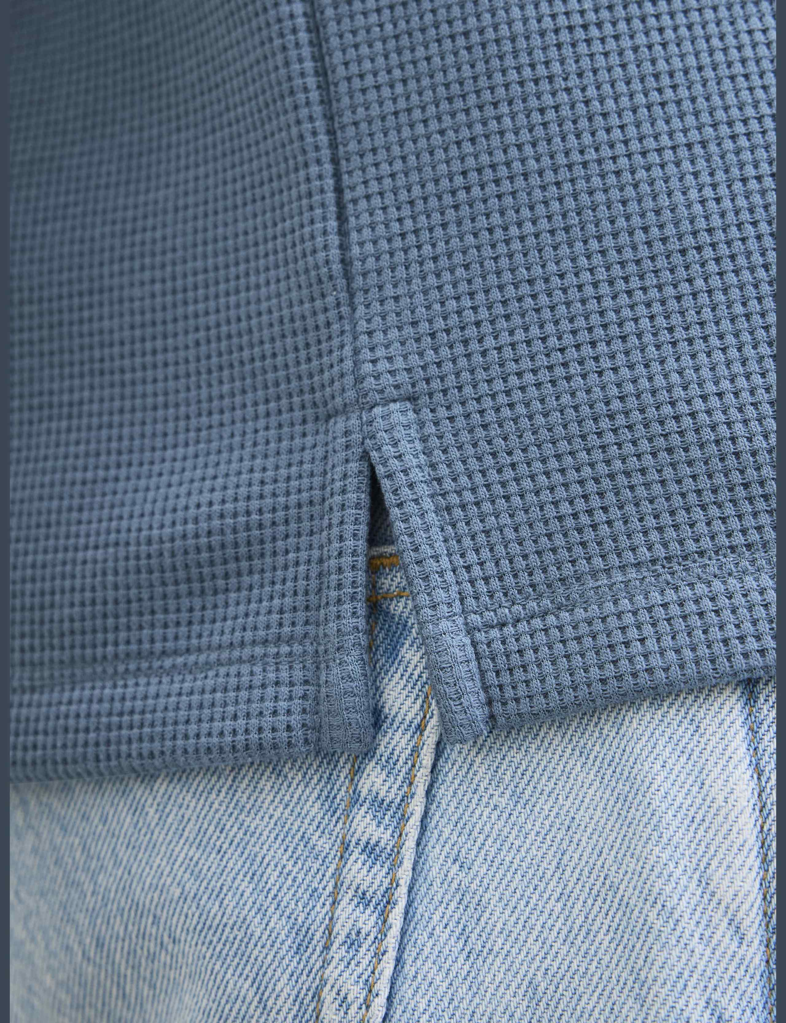 Cotton Blend Waffle Textured Polo Shirt 6 of 7