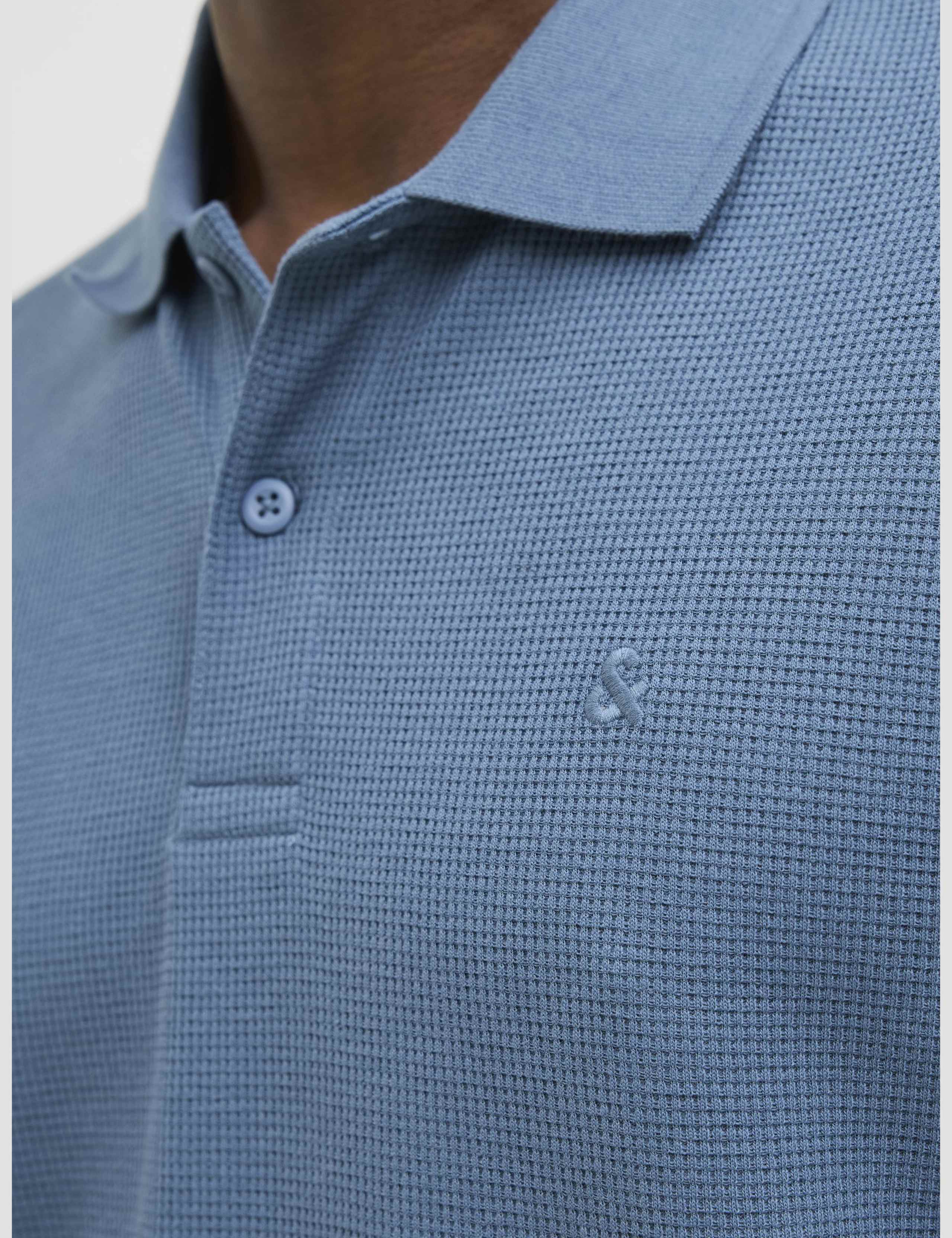 Cotton Blend Waffle Textured Polo Shirt 7 of 7