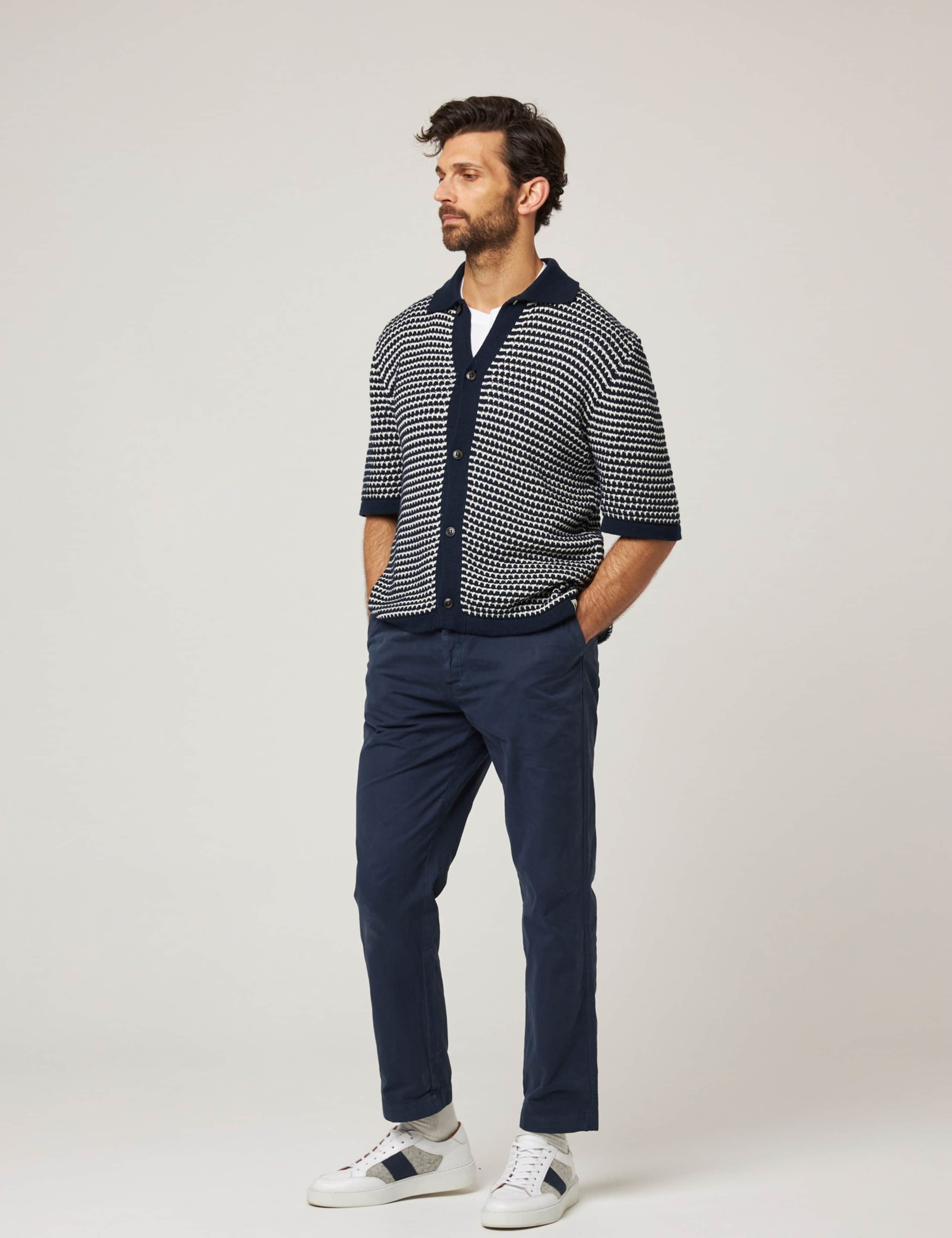 Pure Cotton Crochet Knitted Polo Shirt 3 of 6