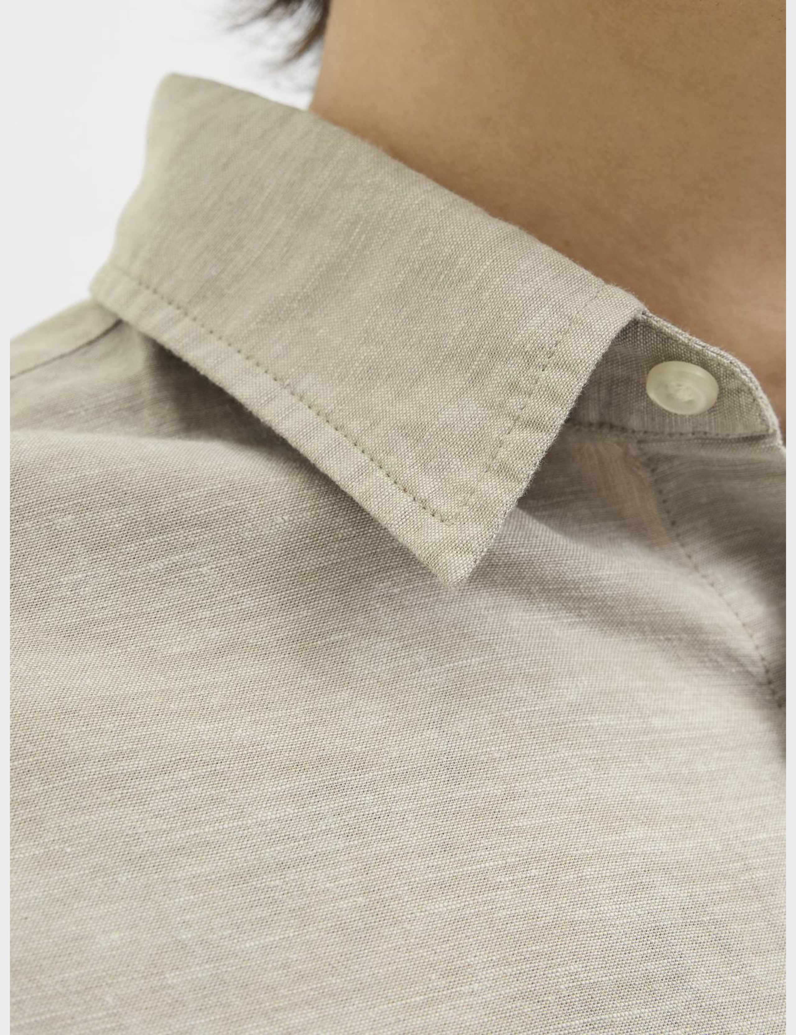 Slim Fit Linen Blend Oxford Shirt 7 of 8