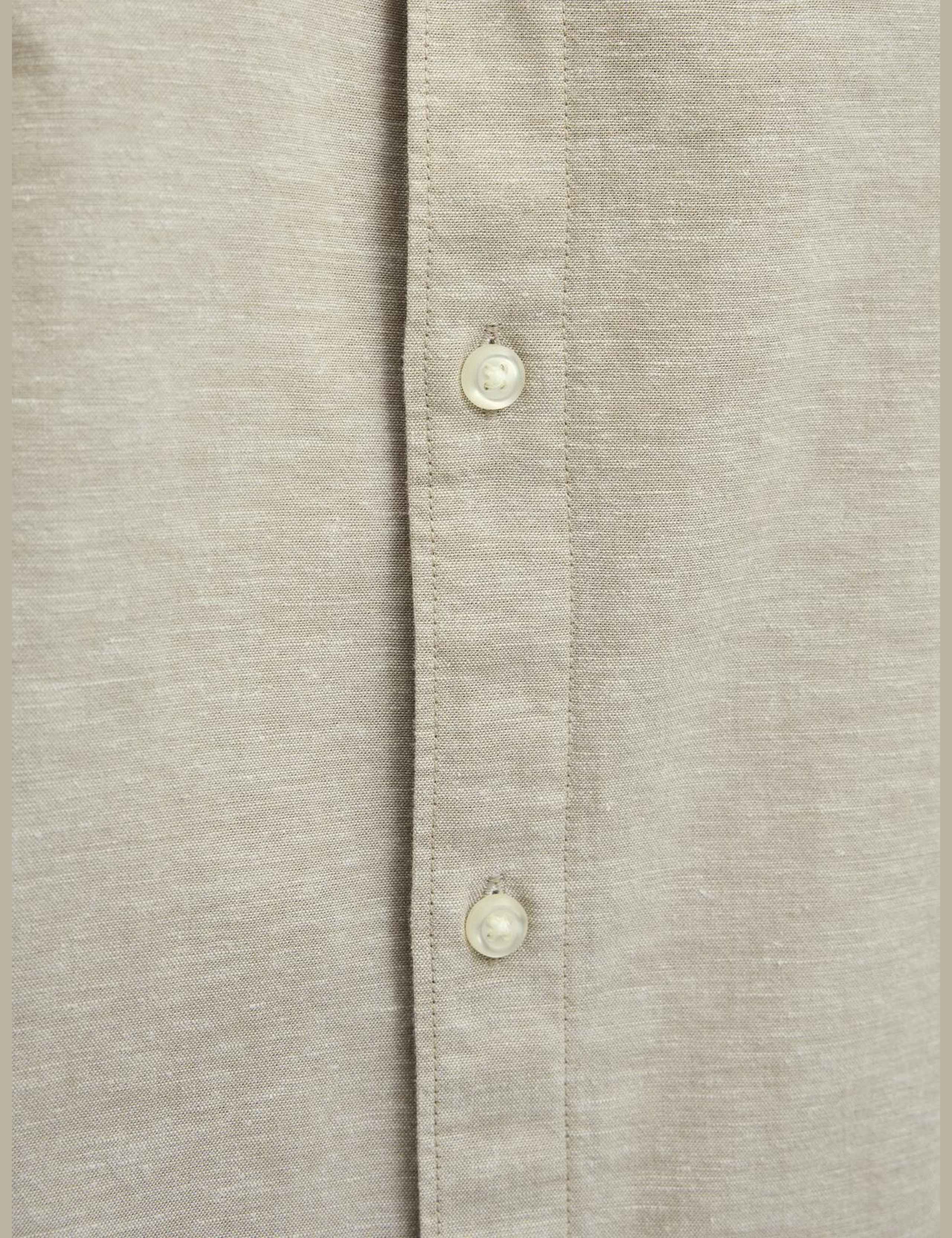 Slim Fit Linen Blend Oxford Shirt 8 of 8