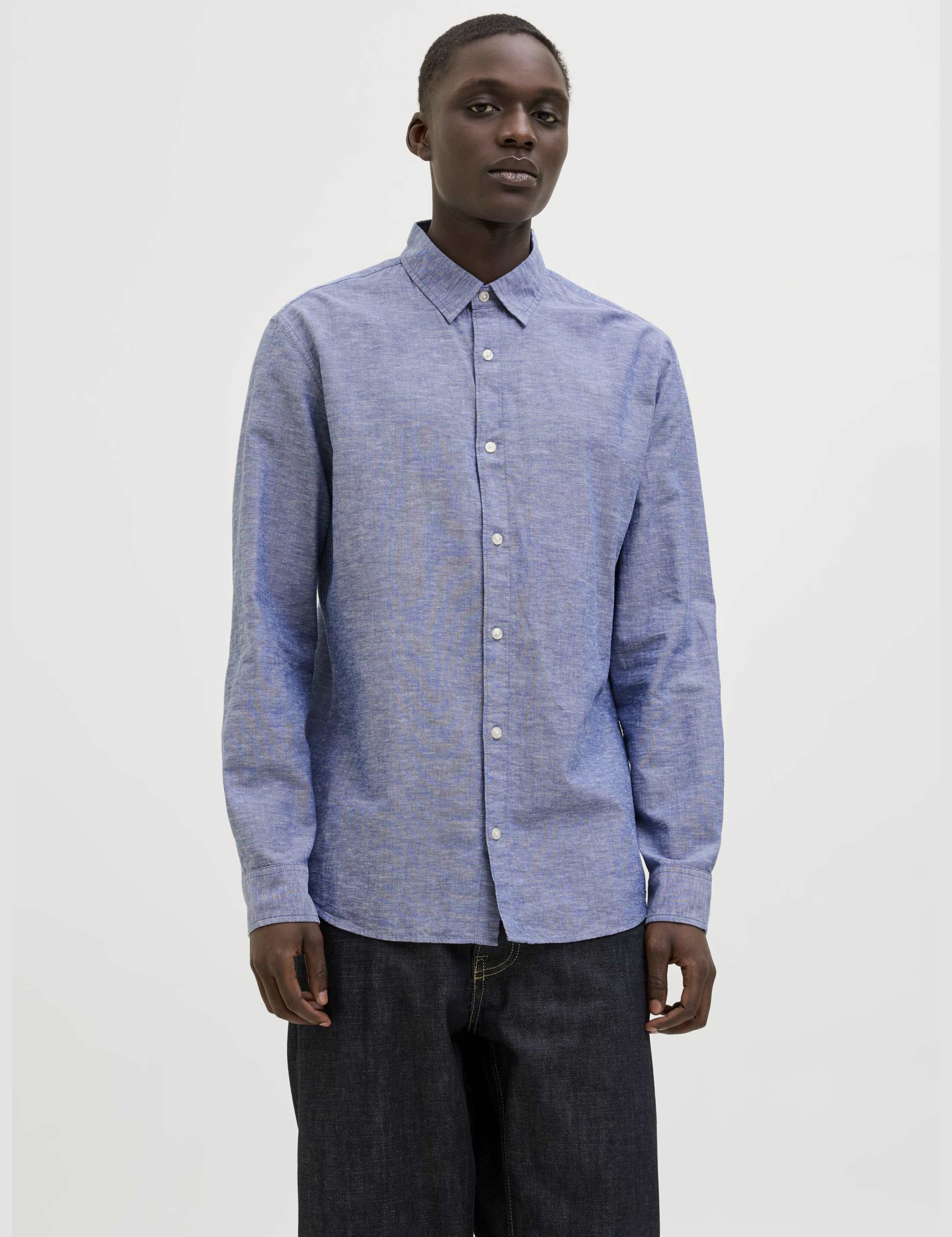 2 Pack Slim Fit Oxford Shirt with Linen 3 of 7