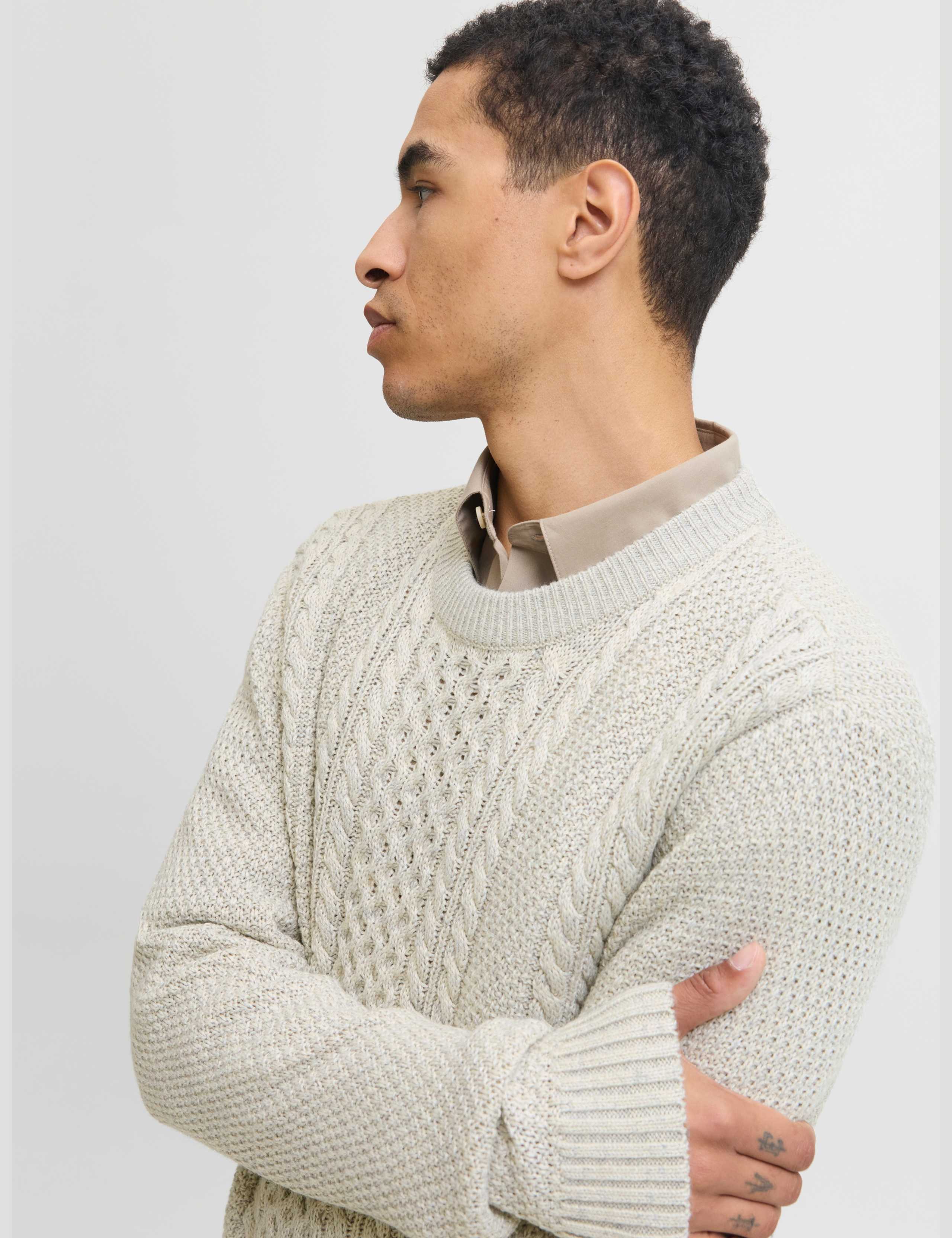 Cable Knit Crew Neck Jumper 4 of 6