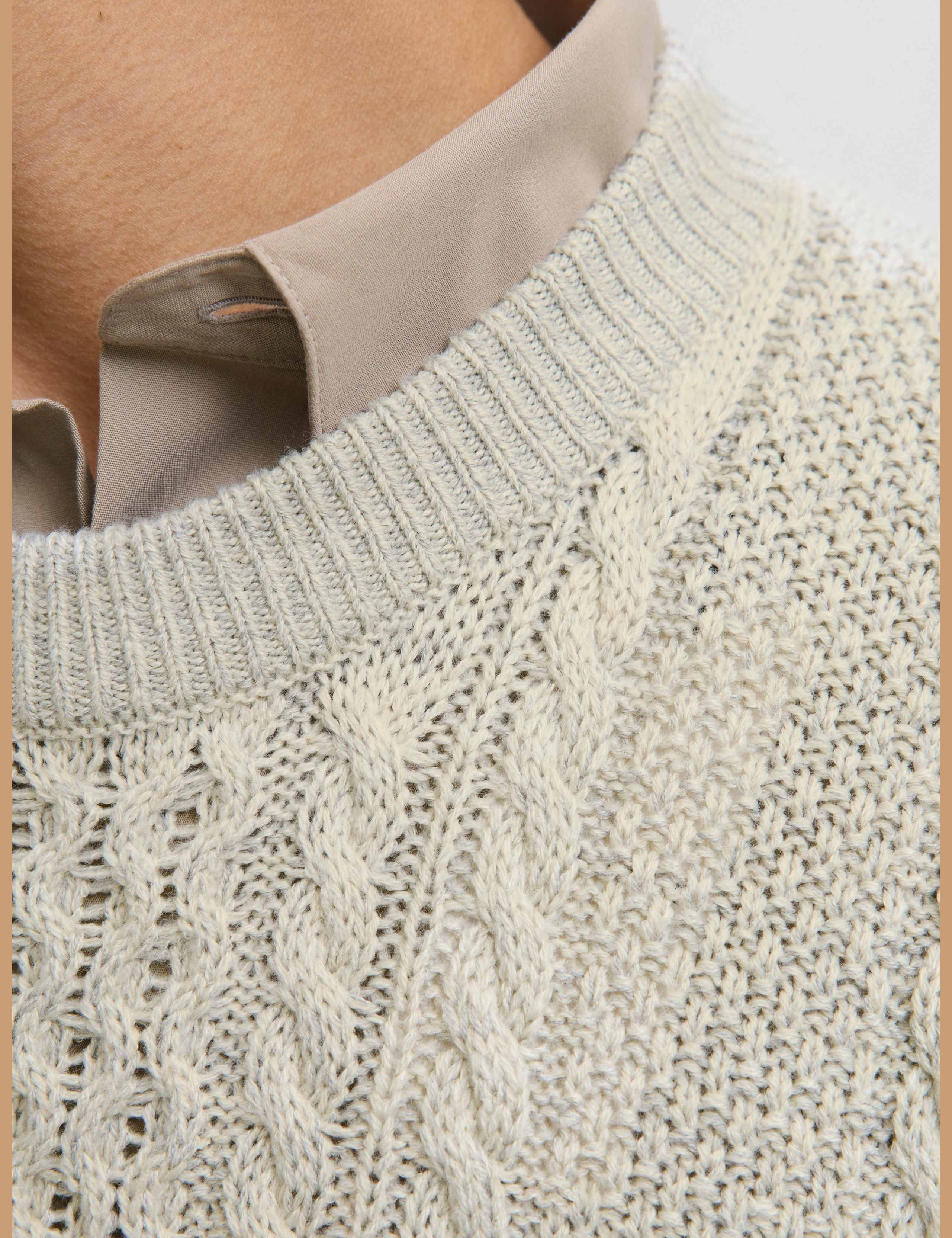 Cable Knit Crew Neck Jumper 5 of 6
