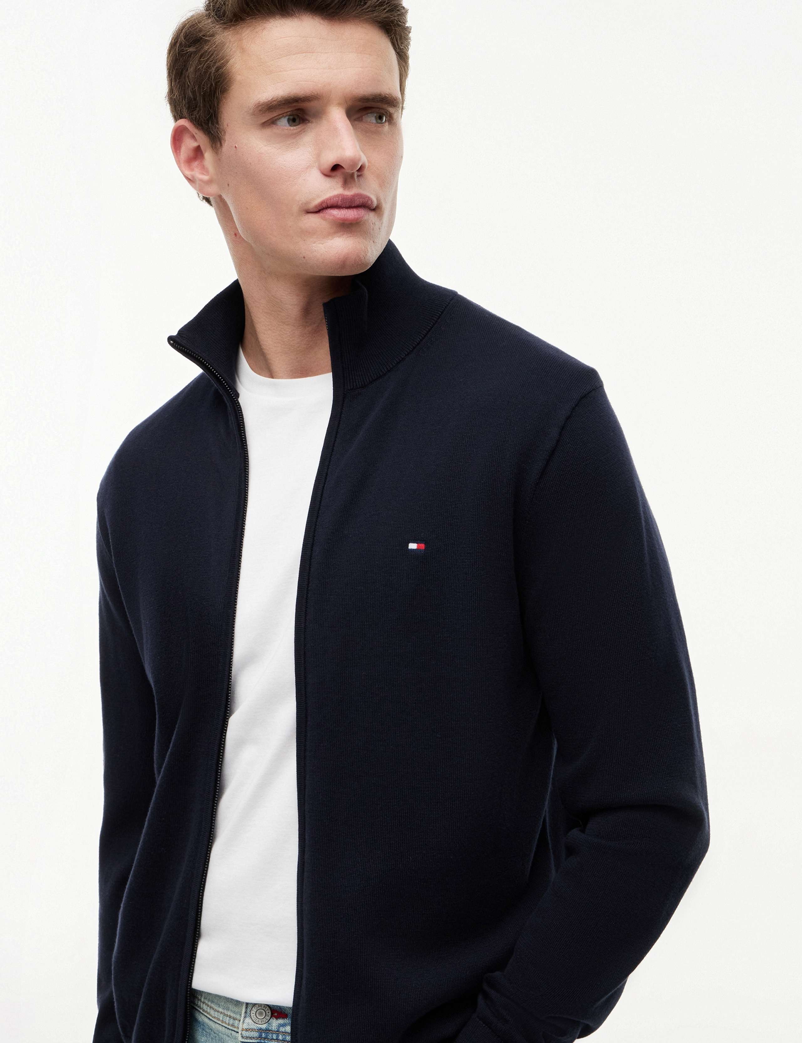 Pure Cotton Zip Up Funnel Neck Cardigan 4 of 7