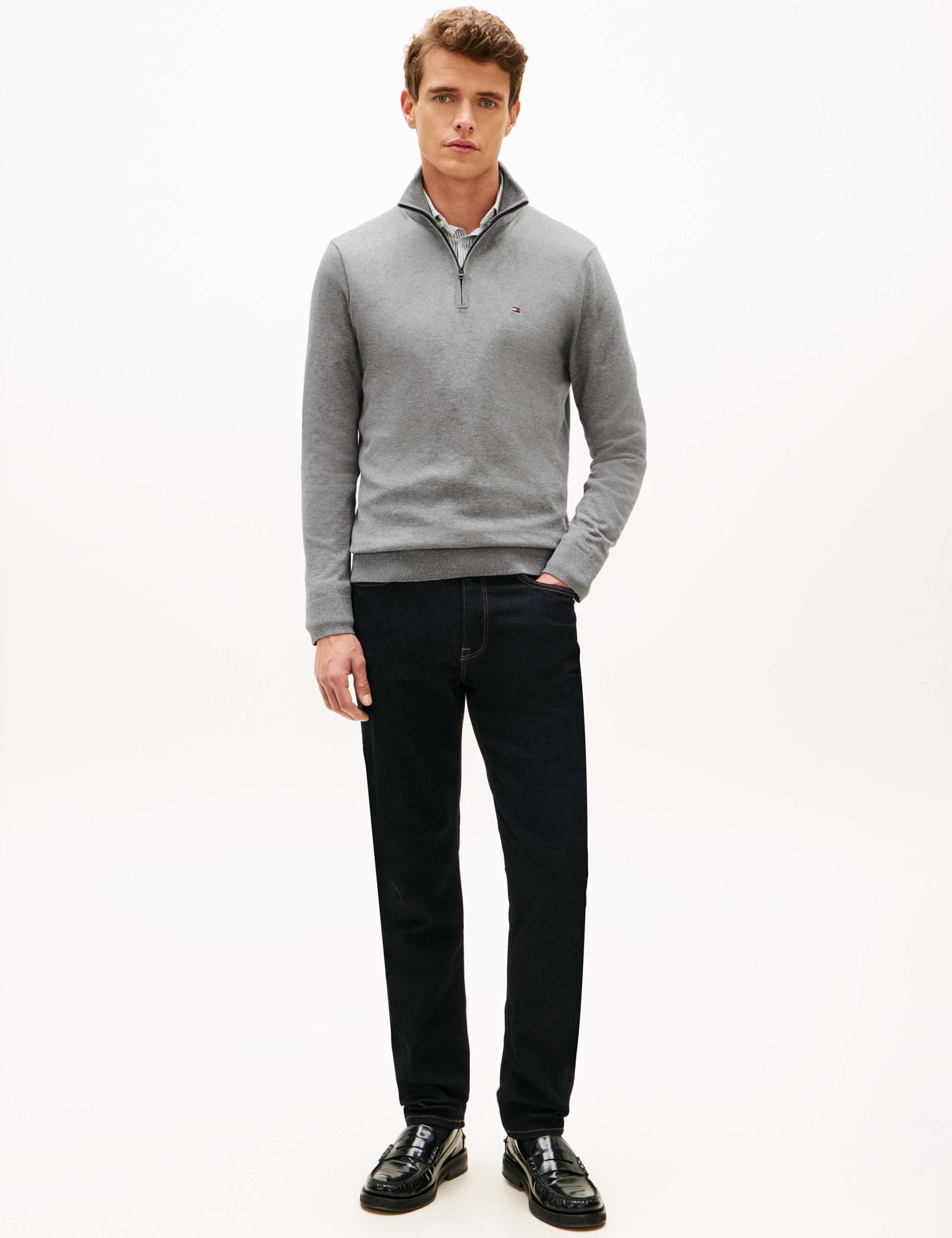 Pure Cotton Half Zip Jumper 3 of 7