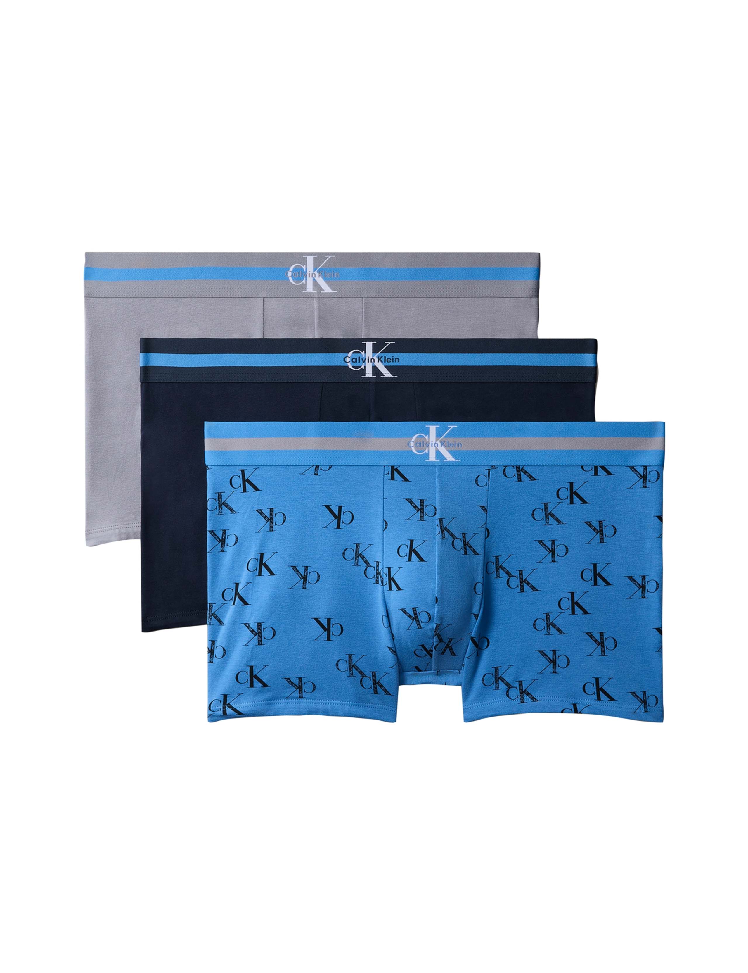 3 Pack Cotton Rich Graphic Monogram Trunks 4 of 6