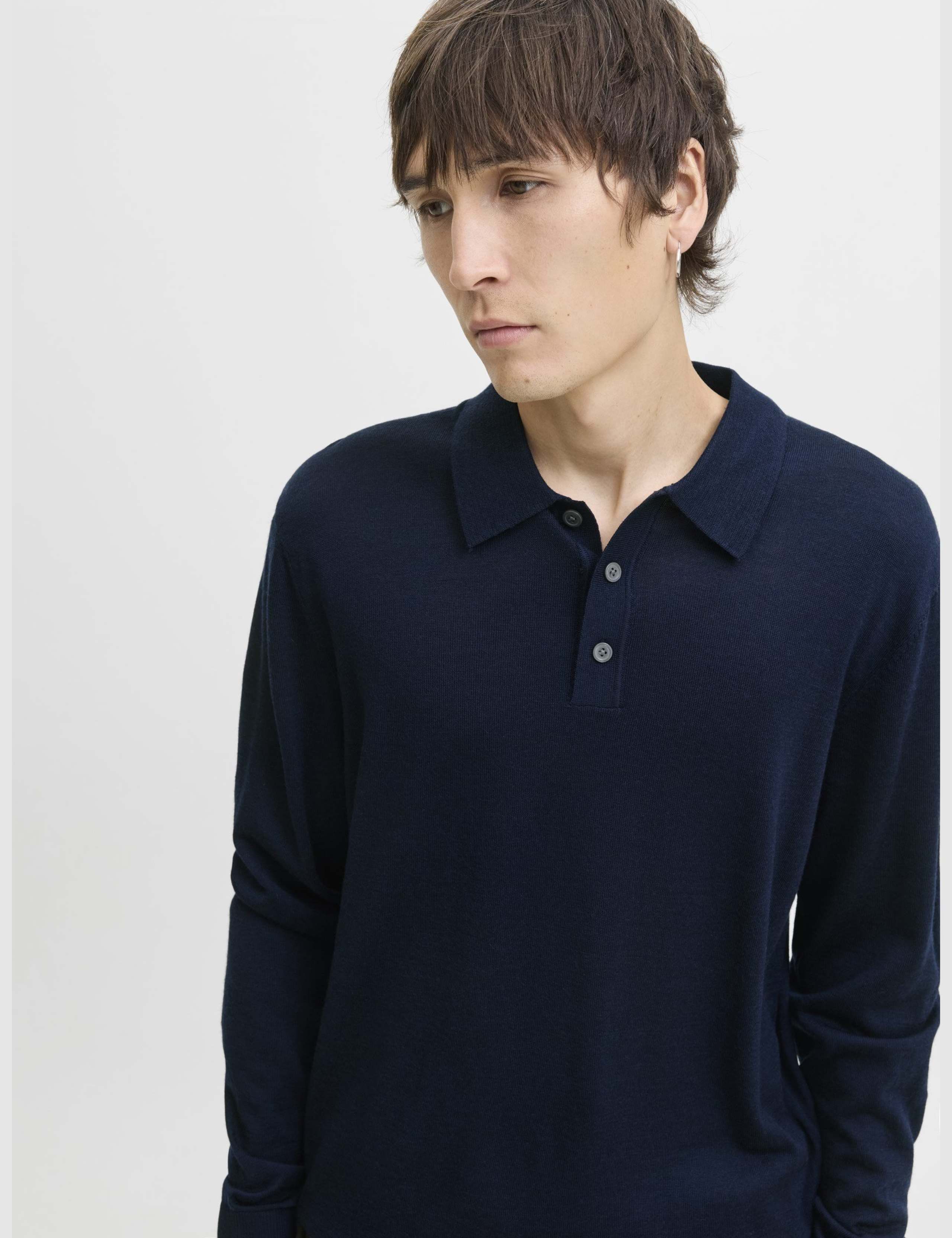 Pure Merino Wool Knitted Polo Shirt 5 of 6