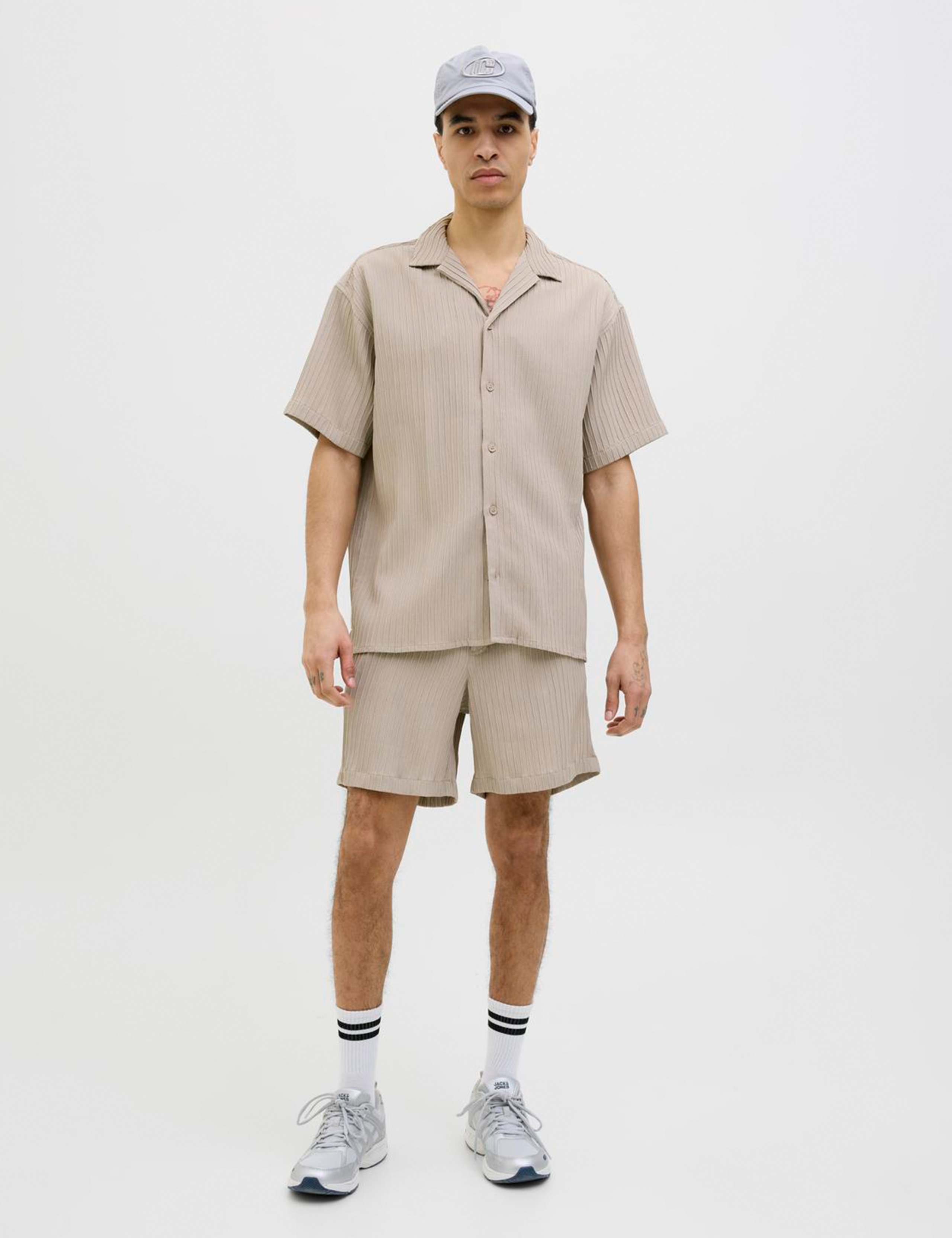 Waffle Textured Shirt And Shorts Set 1 of 5