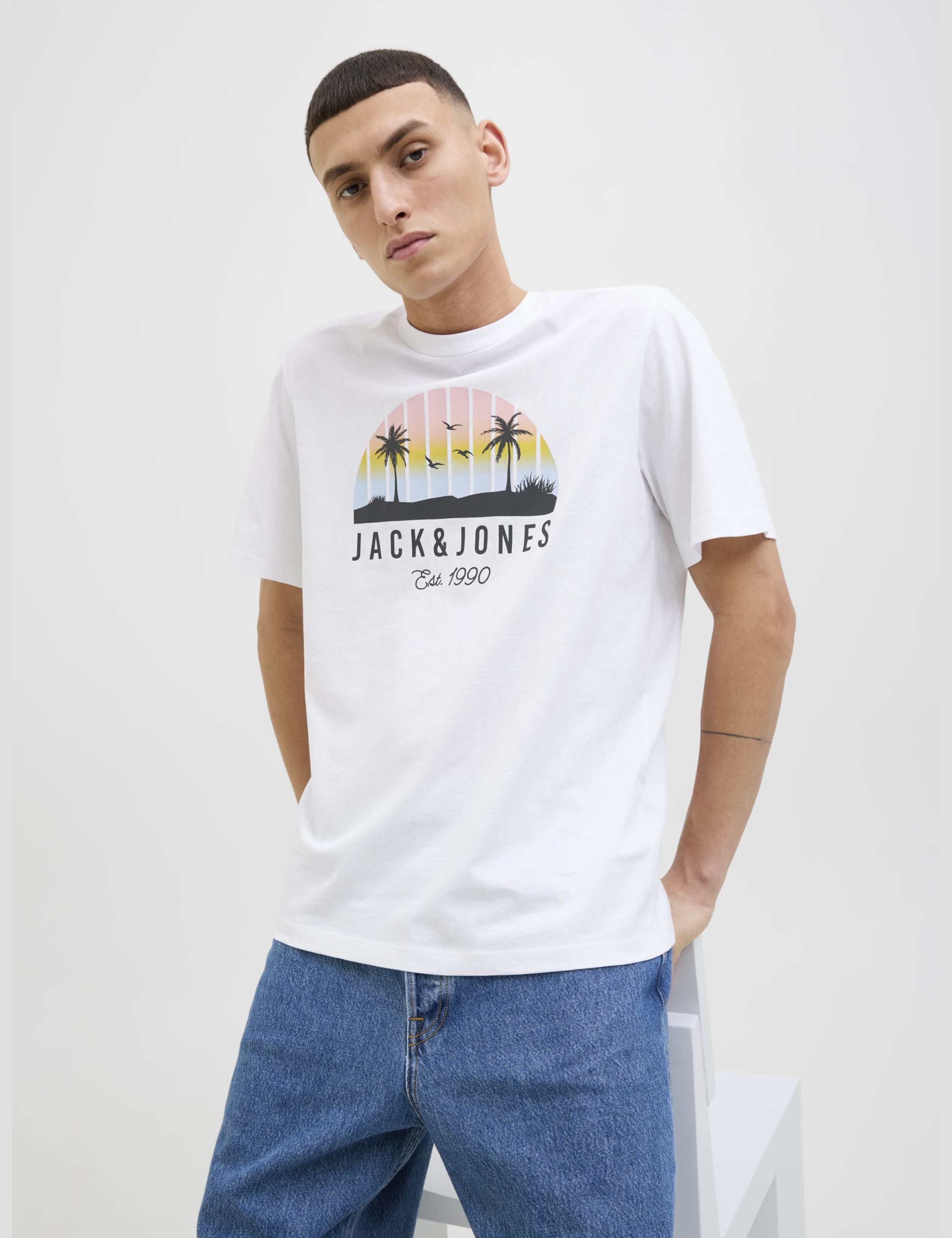 Pure Cotton Palm Graphic T-Shirt 6 of 8
