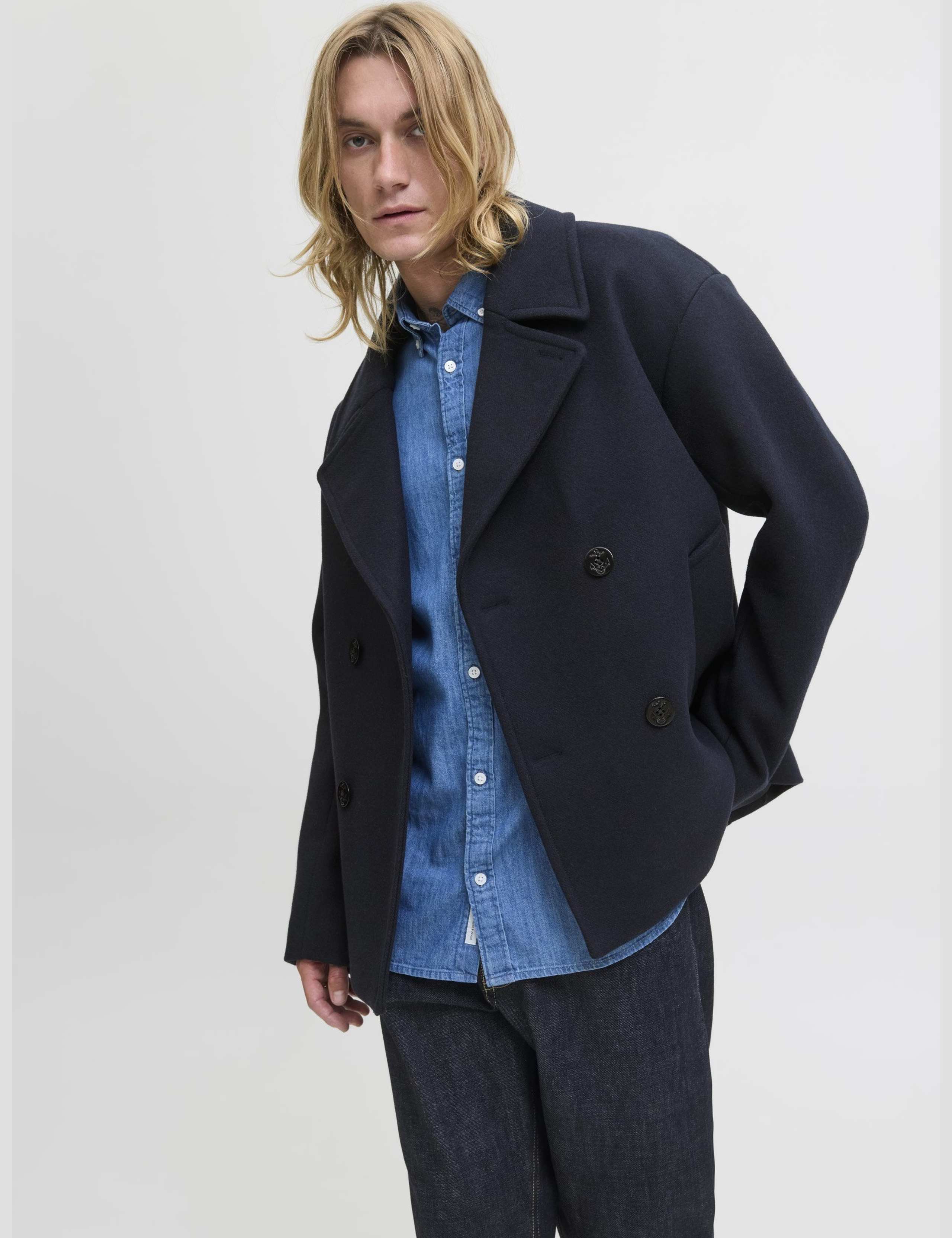 Wool Blend Double Breasted Peacoat 4 of 5