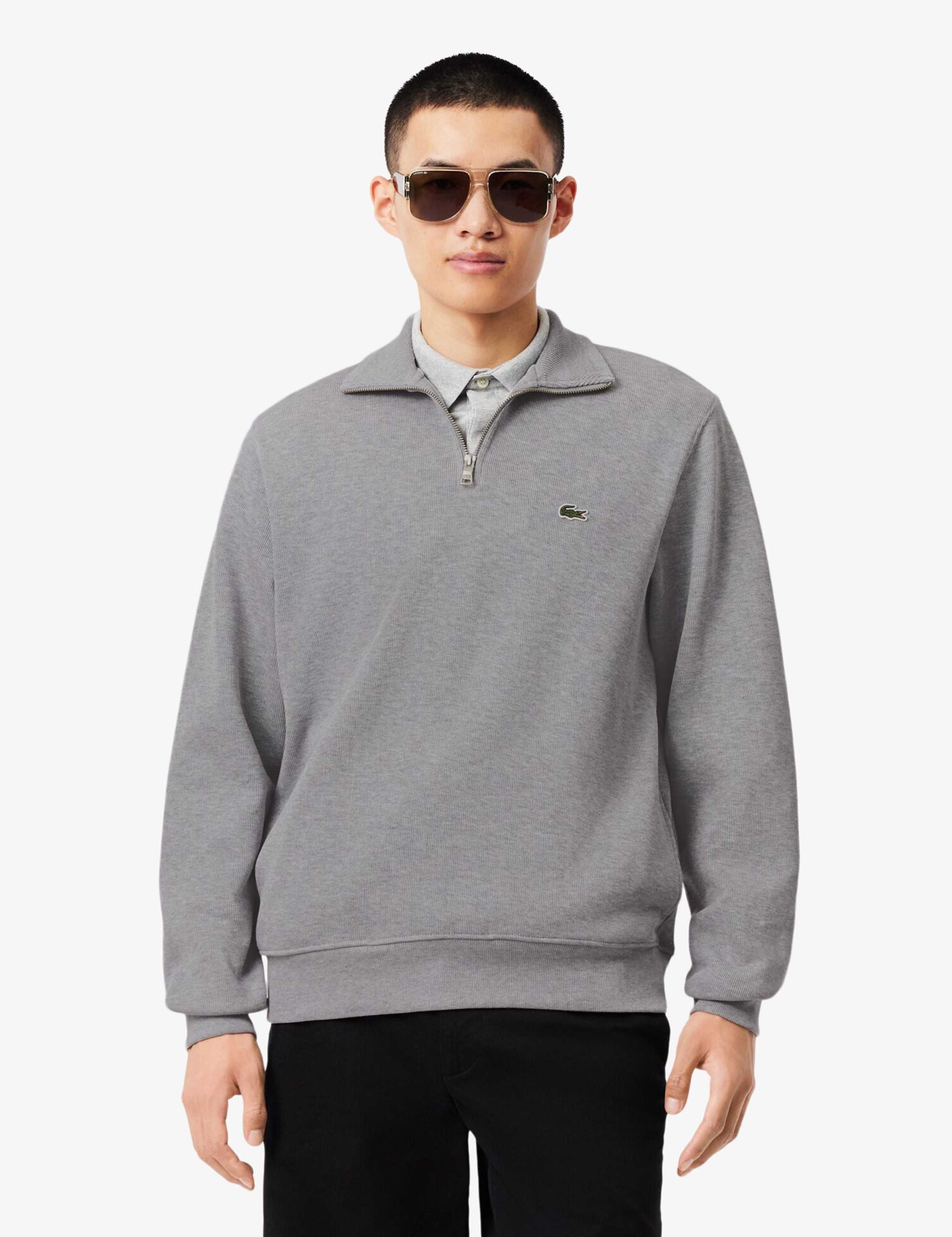 Pure Cotton Half Zip Funnel Neck Sweatshirt 1 of 6