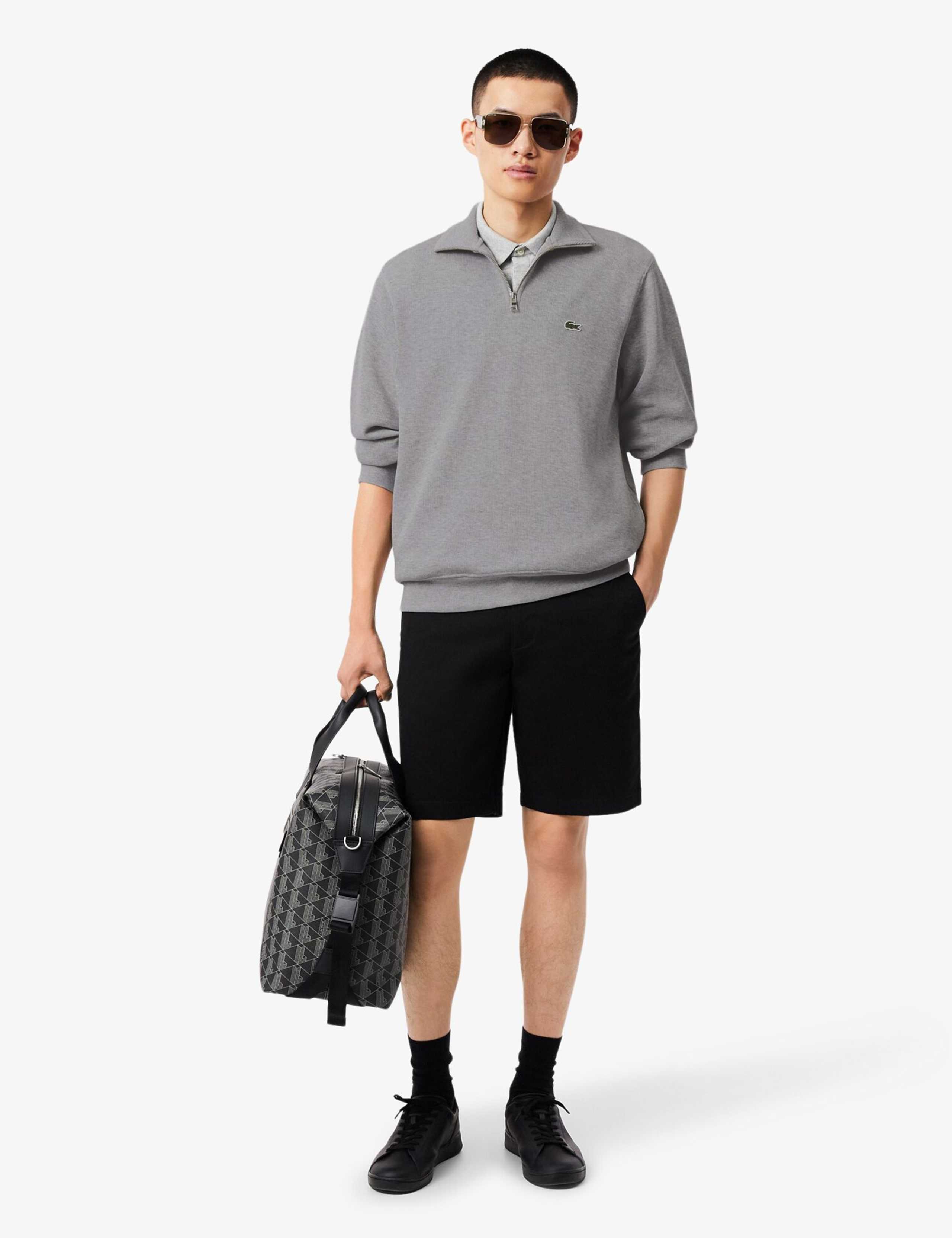 Pure Cotton Half Zip Funnel Neck Sweatshirt 3 of 6