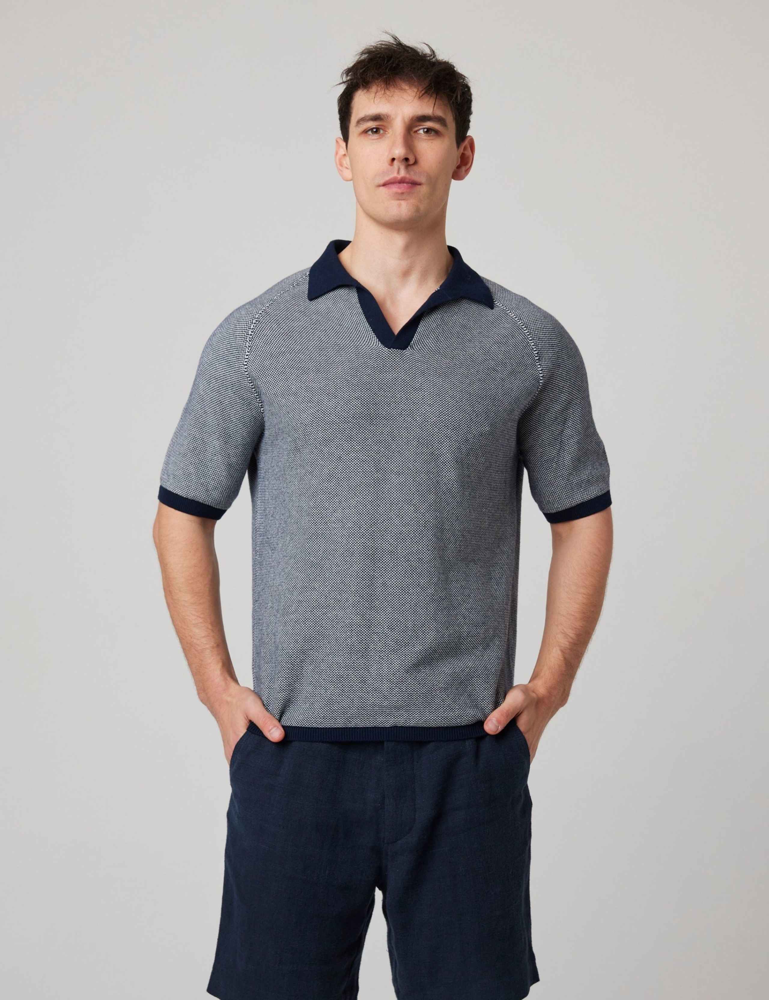 Pure Cotton Textured Polo Shirt 1 of 6