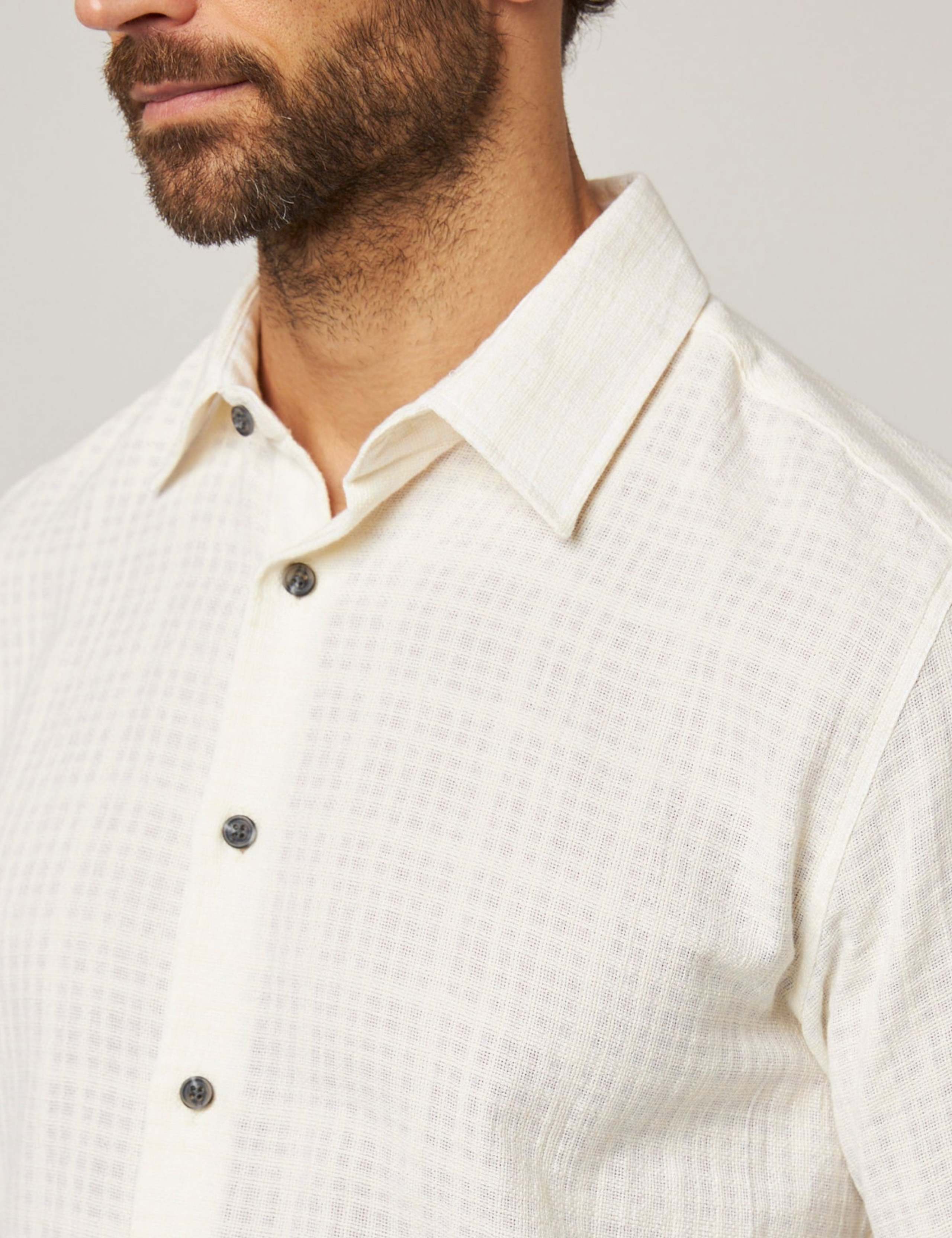 Pure Cotton Light Weight Textured Shirt 4 of 7
