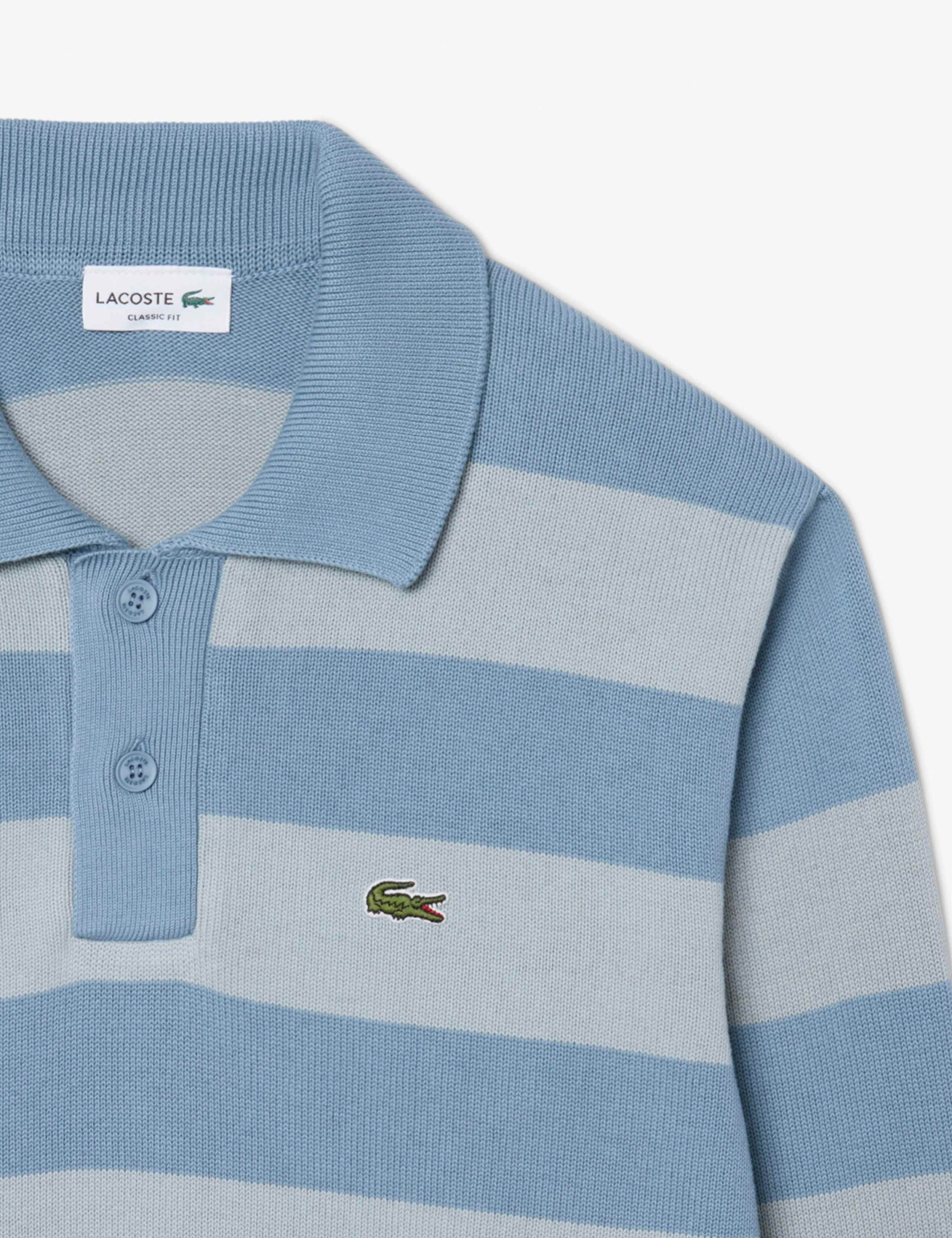 Pure Cotton Striped Knitted Polo Shirt 2 of 3