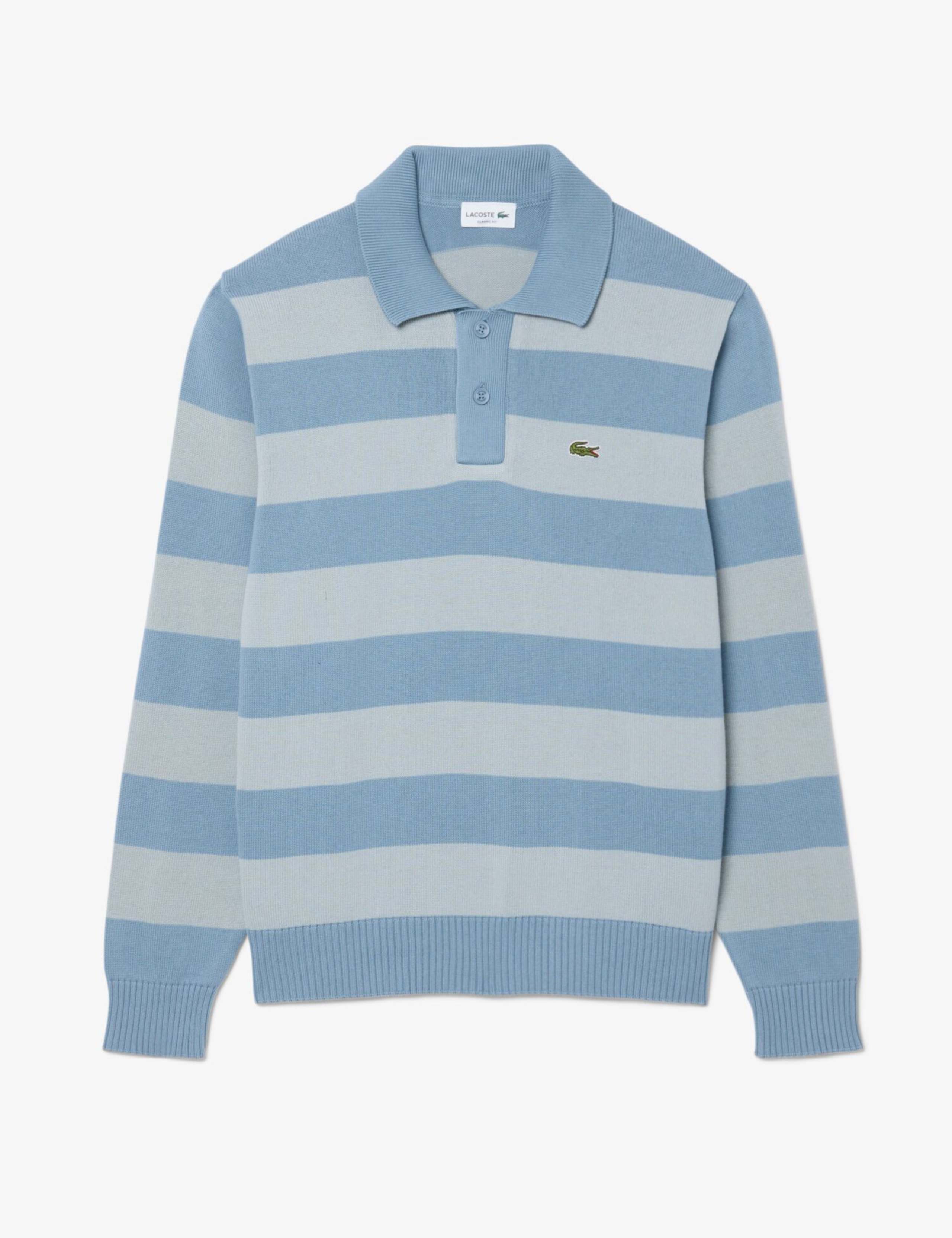 Pure Cotton Striped Knitted Polo Shirt 2 of 6
