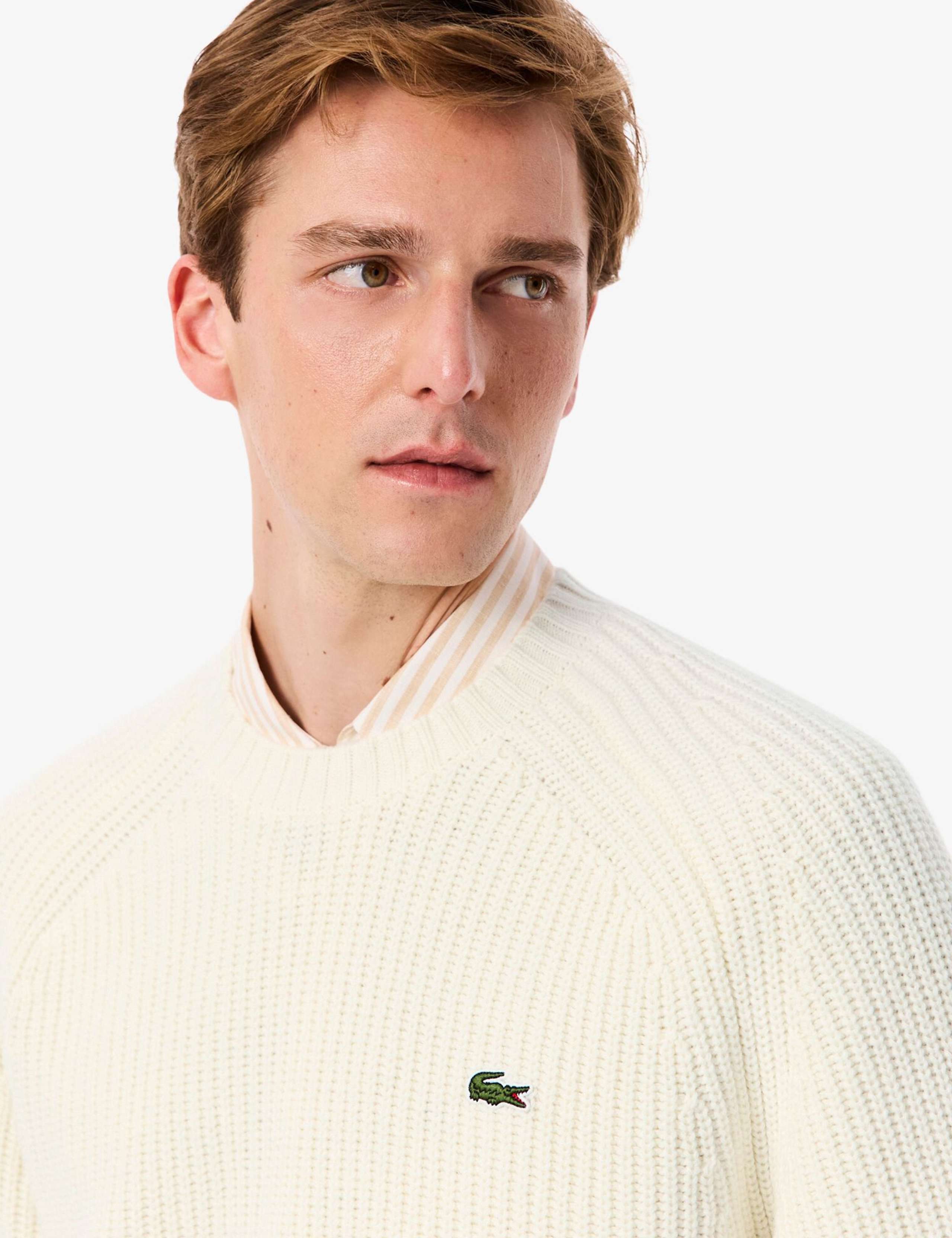 Pure Wool Ribbed Crew Neck Jumper 3 of 4