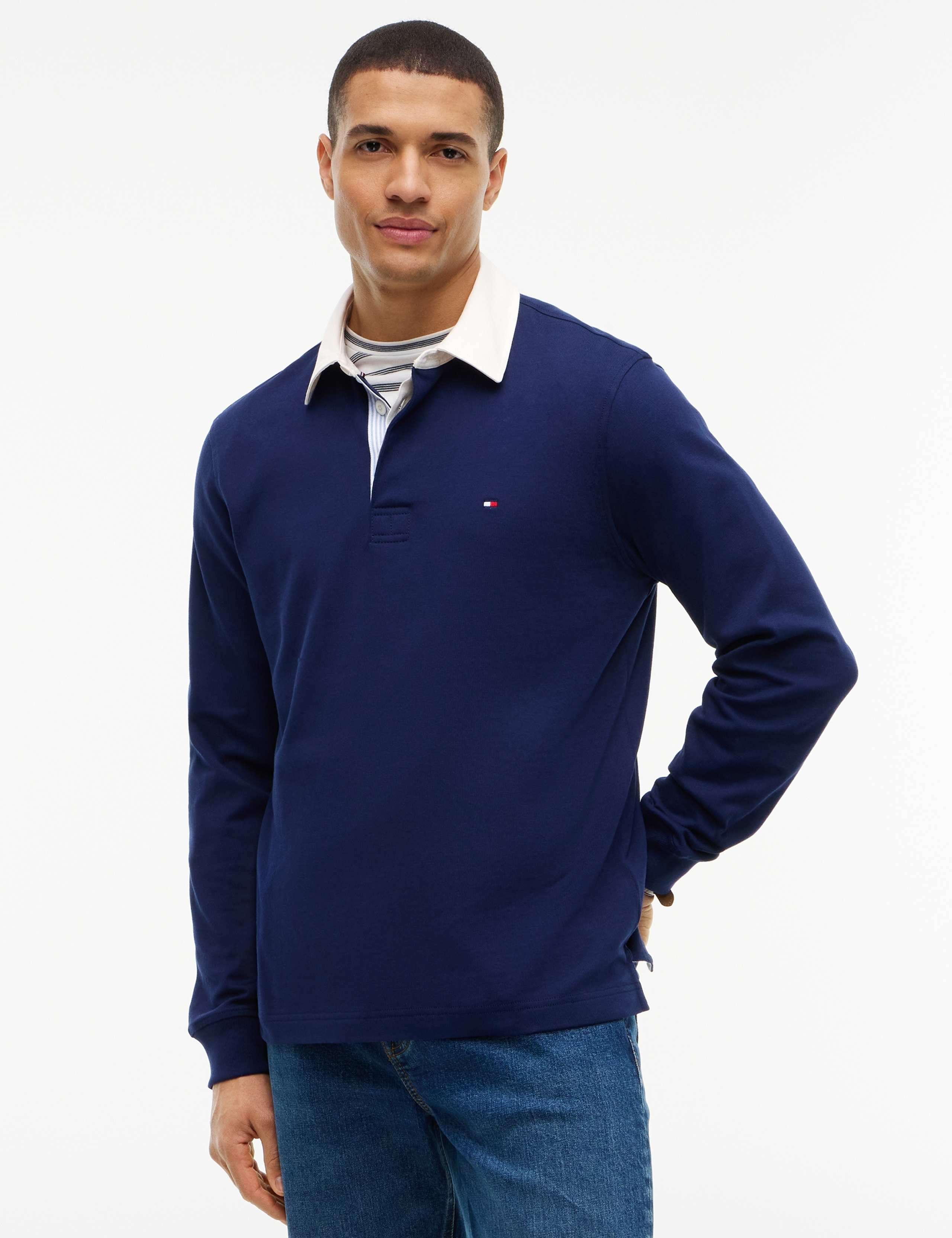 Pure Cotton Button Down Collar Sweatshirt 1 of 4