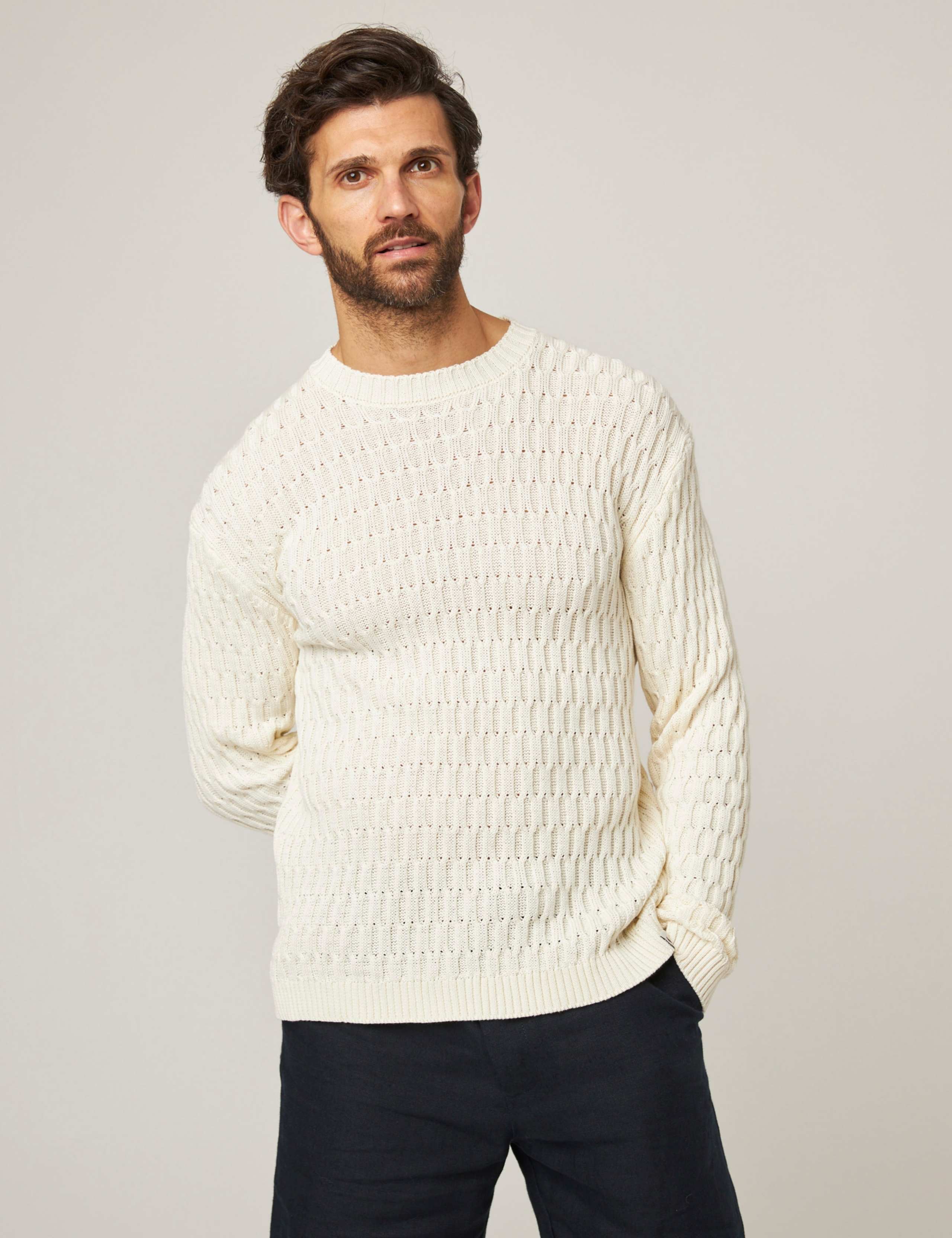 Pure Cotton Textured Jumper 2 of 4