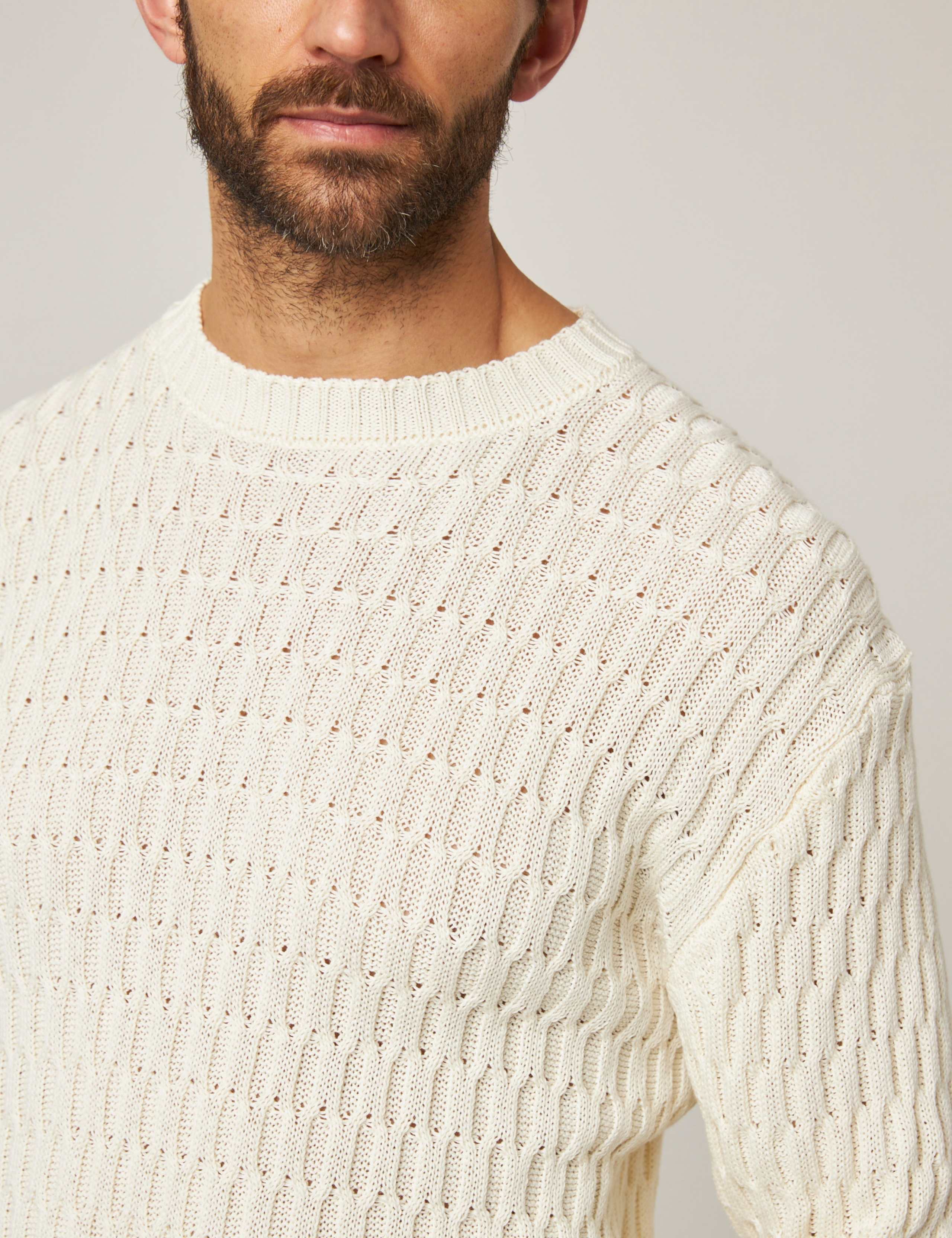Pure Cotton Textured Jumper 3 of 4
