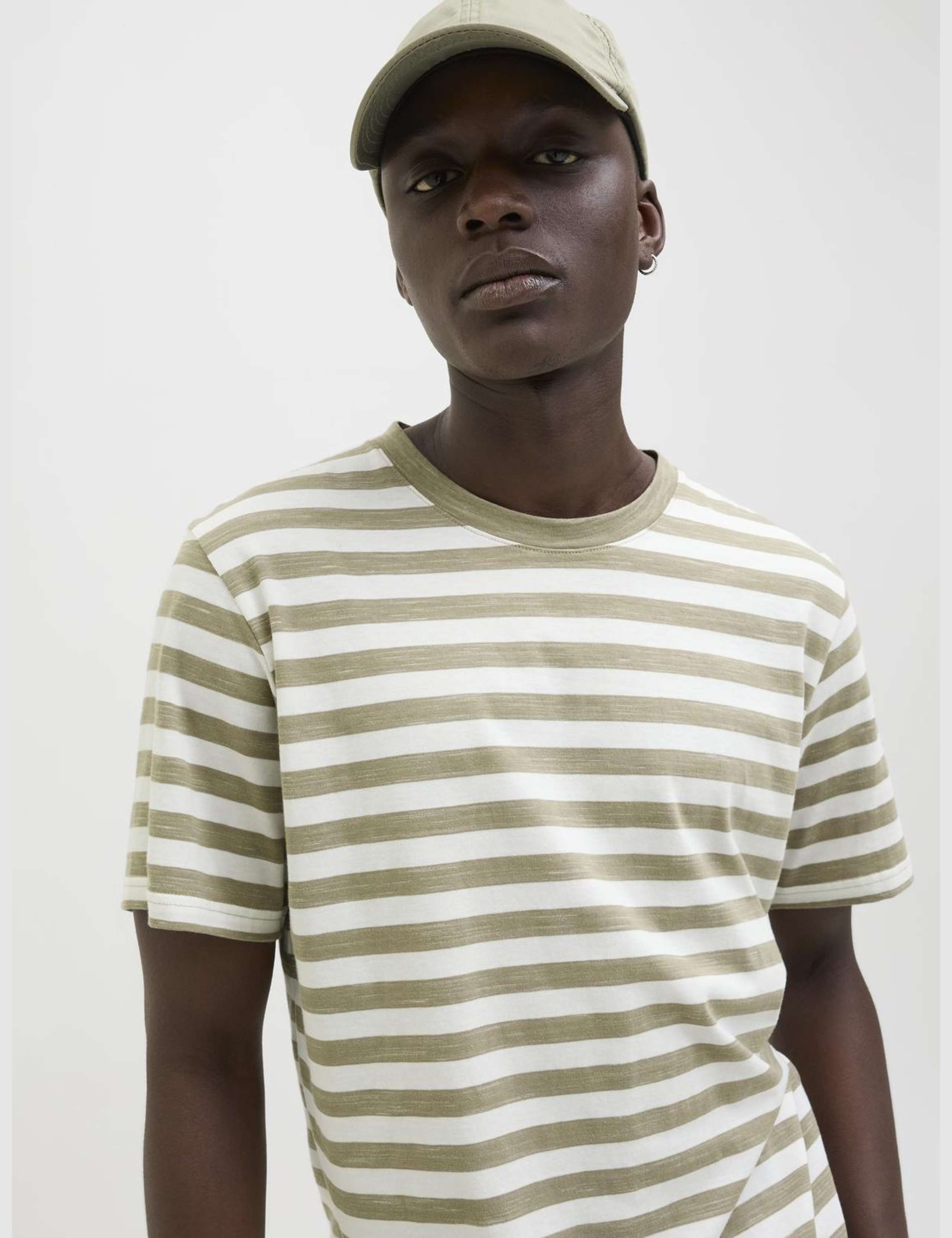 Cotton Rich Striped Crew Neck T-Shirt 5 of 7