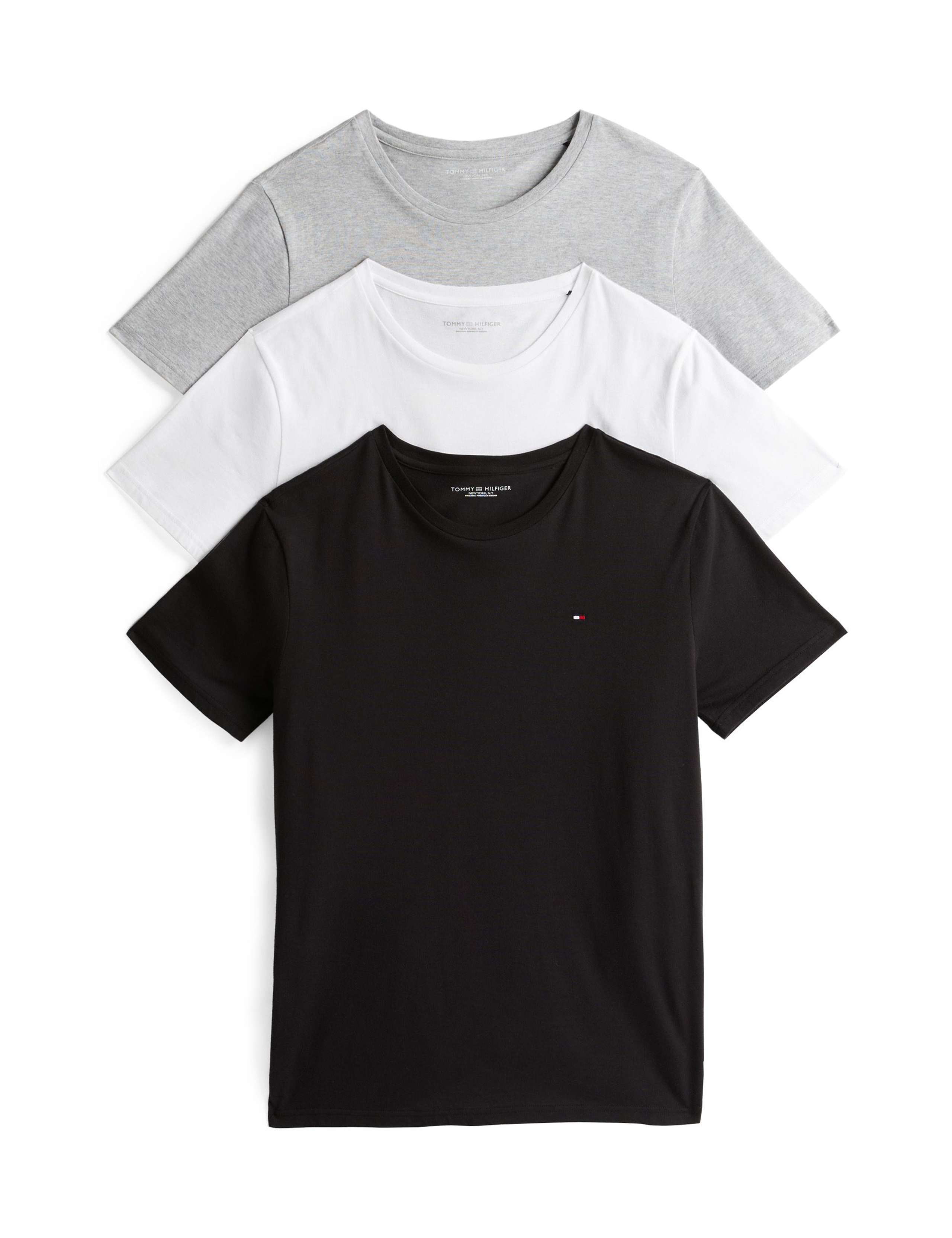 3 Pack Signature Pure Cotton Crew Neck T-Shirts 1 of 8