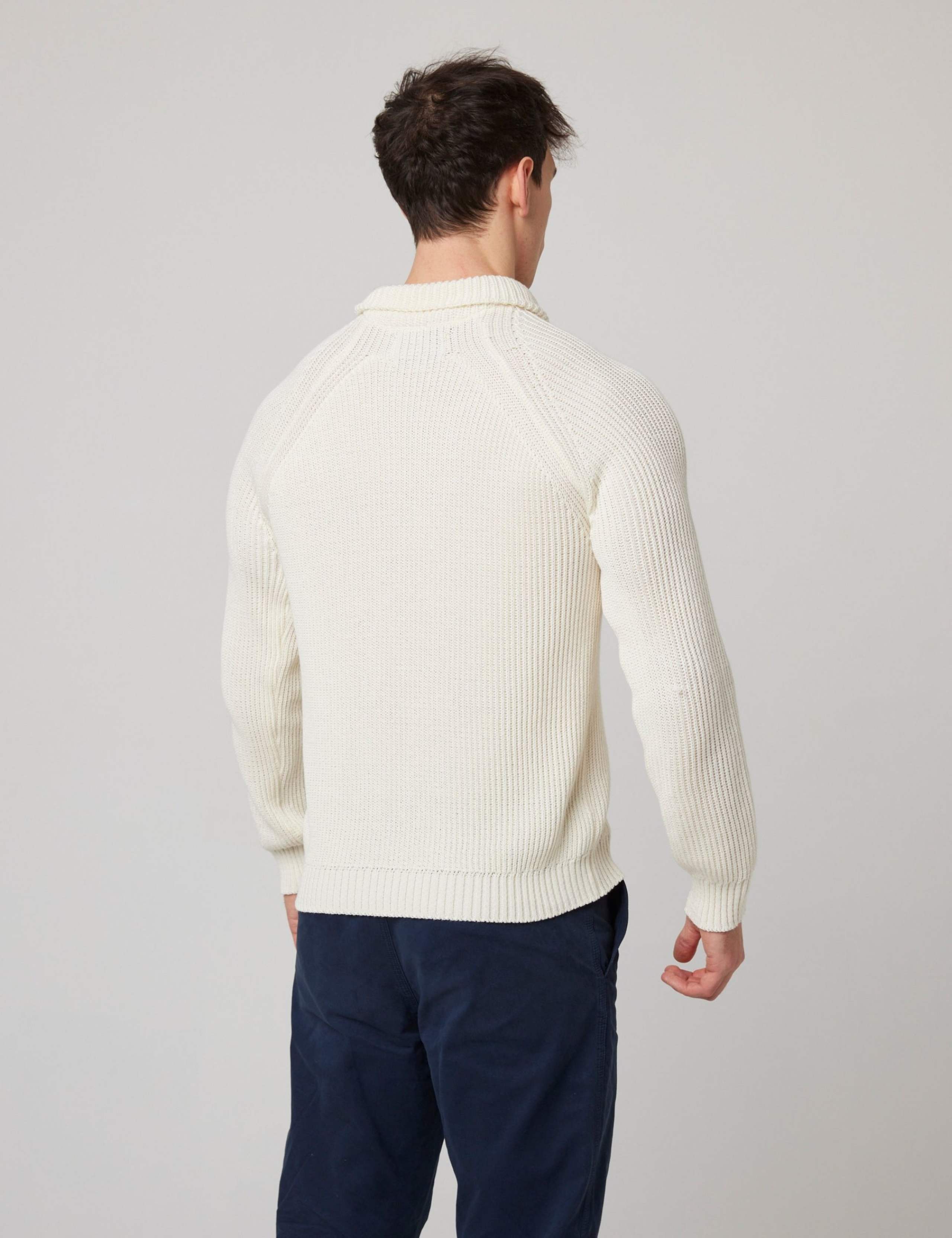 Pure Cotton Ribbed Quarter Zip Jumper 5 of 6
