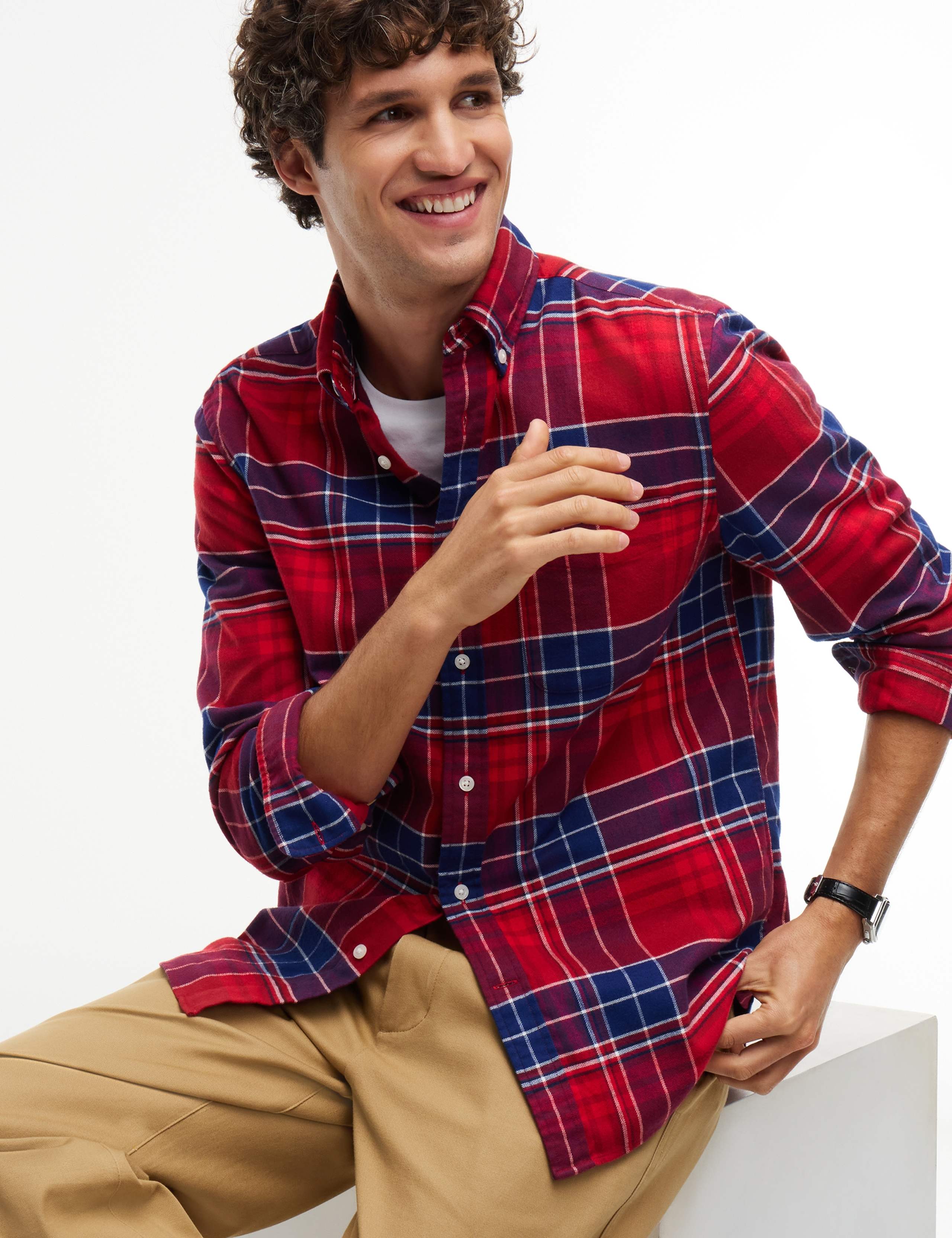 Pure Cotton Checked Flannel Shirt 3 of 6