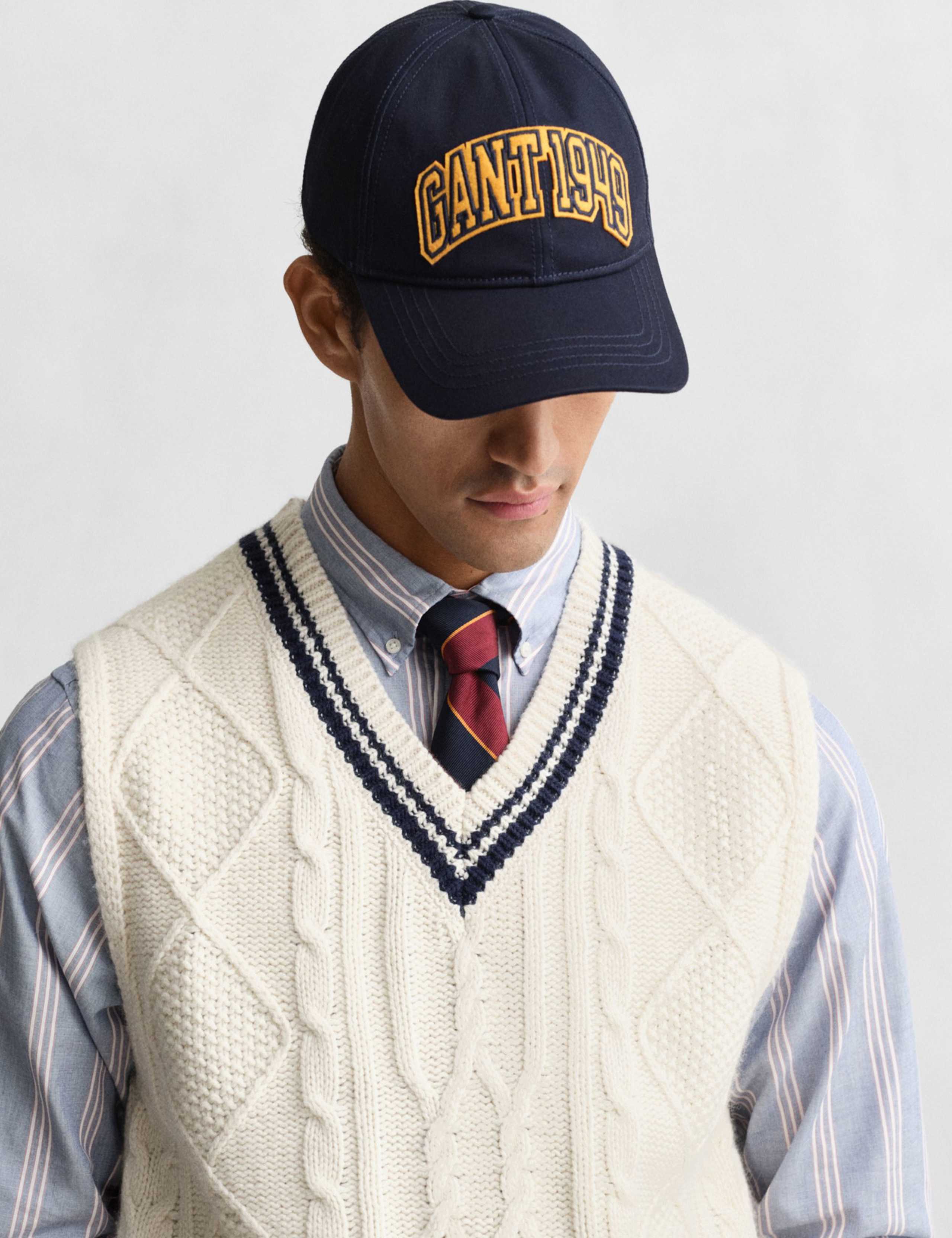 Pure Cotton Cable V-Neck Knitted Vest 3 of 4