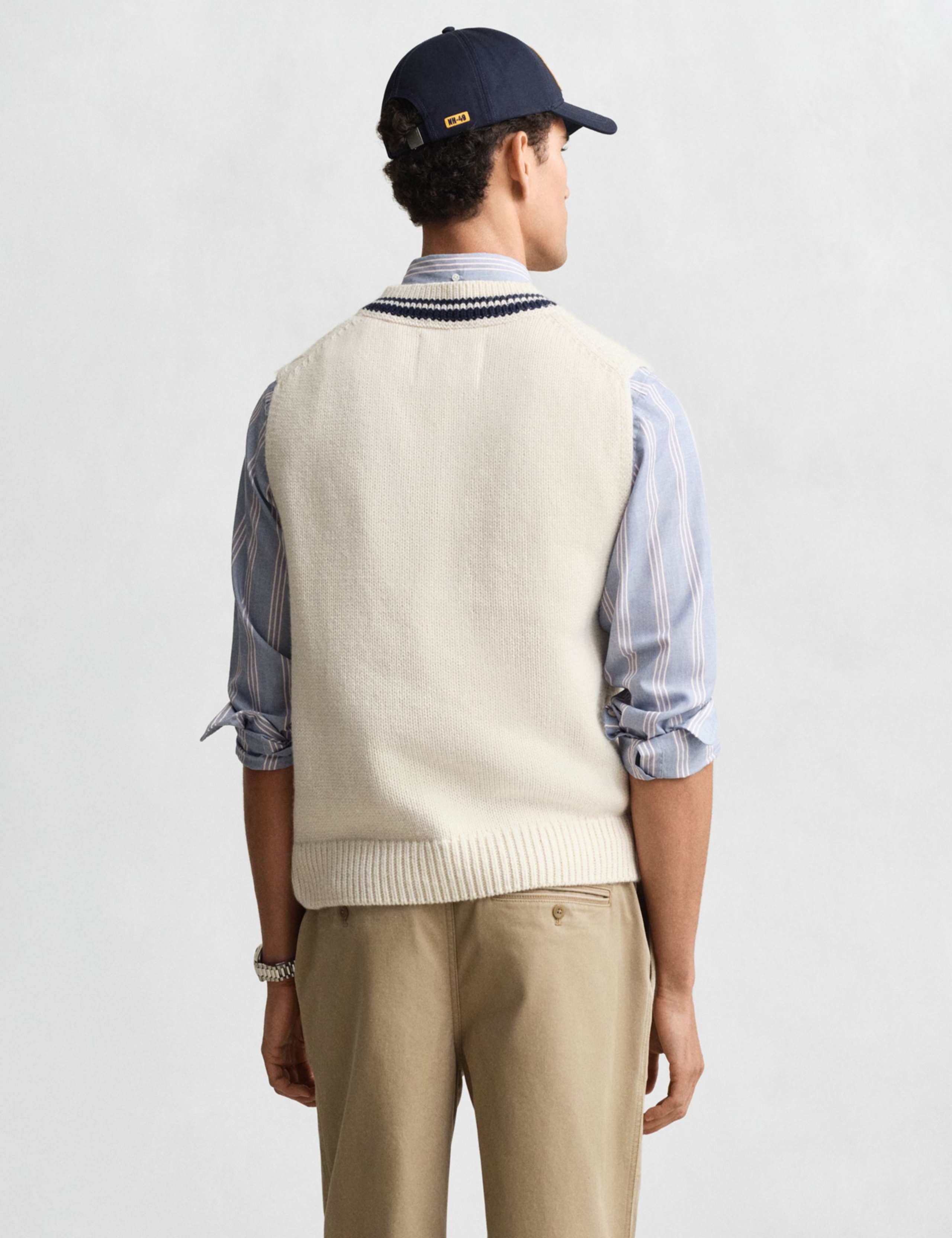 Pure Cotton Cable V-Neck Knitted Vest 4 of 4