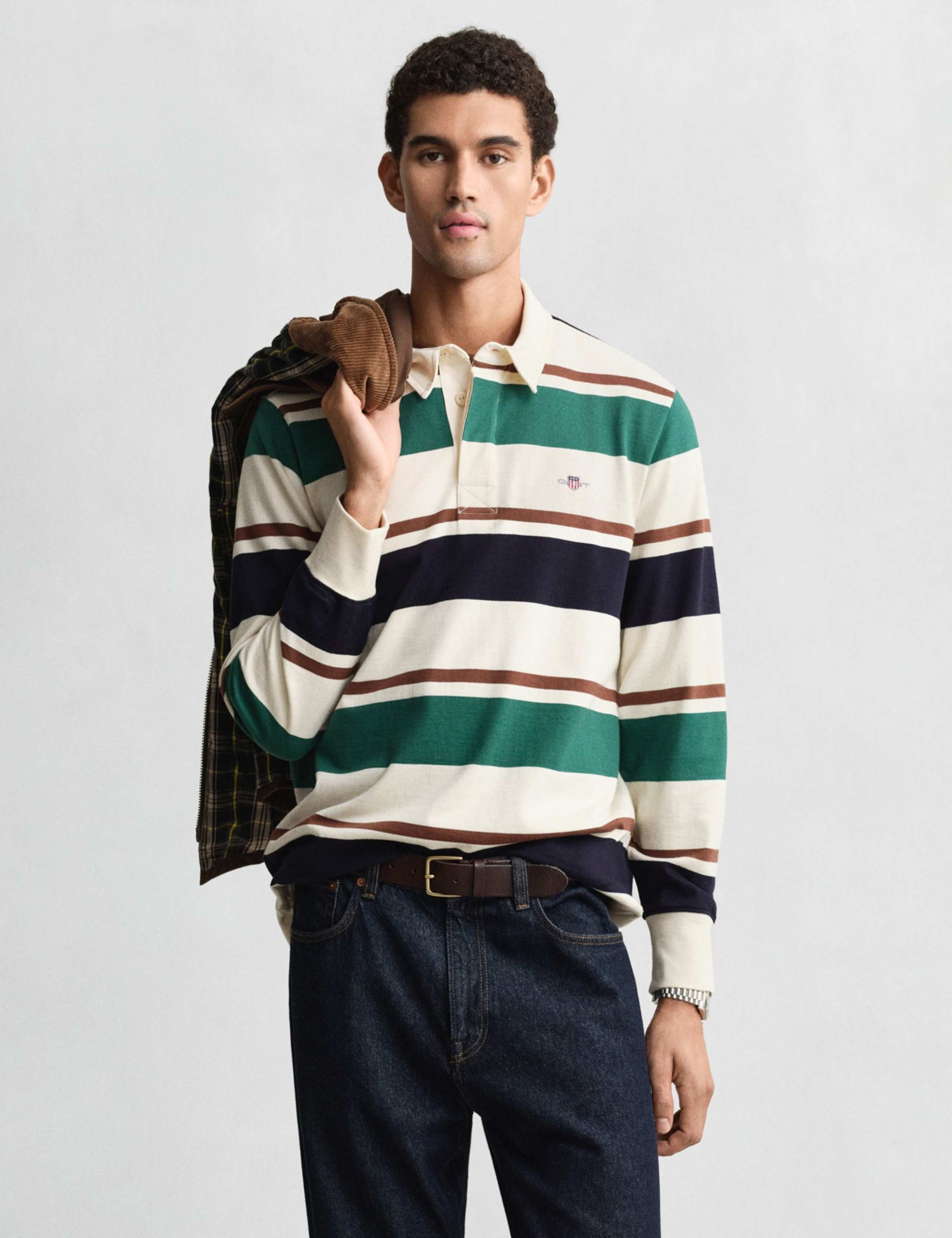 Pure Cotton Striped Rugby Shirt 1 of 4