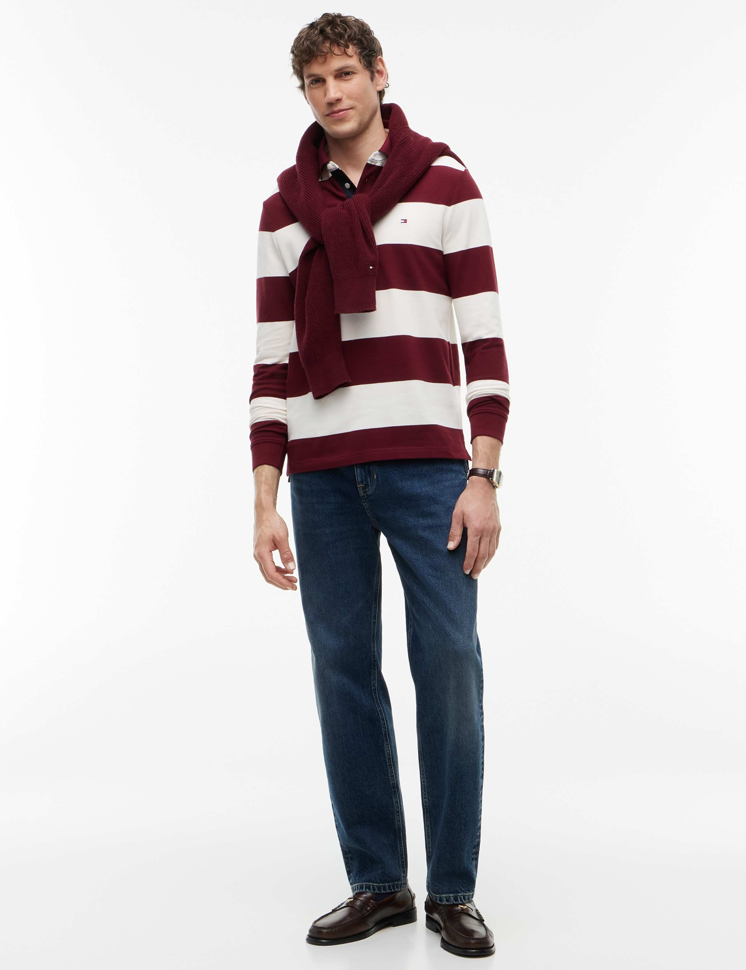 Cotton Rich Striped Rugby Shirt 3 of 5