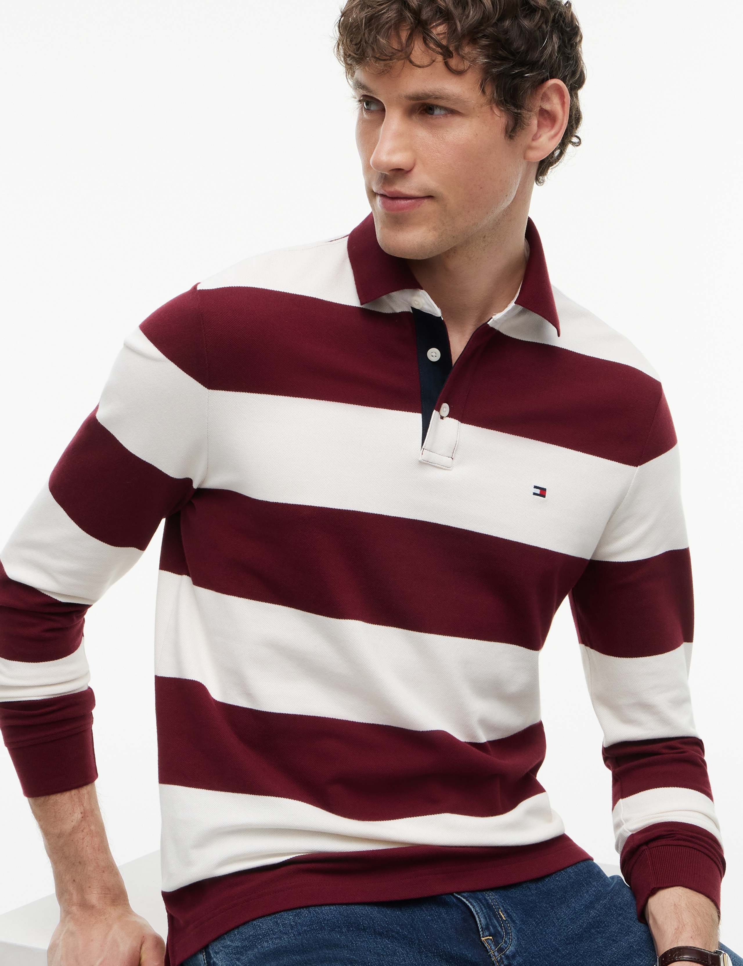 Cotton Rich Striped Rugby Shirt 5 of 5