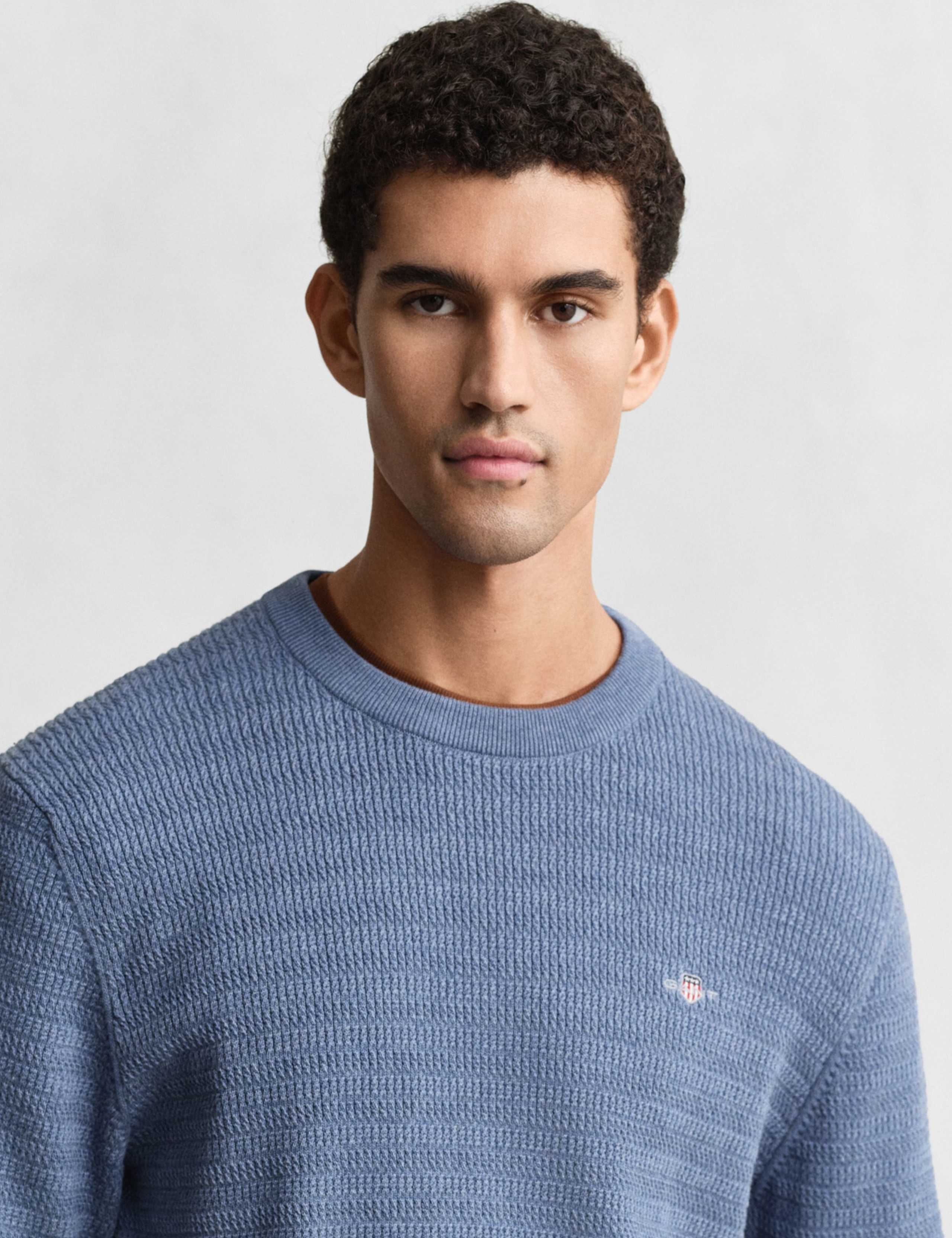Pure Cotton Cable Crew Neck Jumper 3 of 4