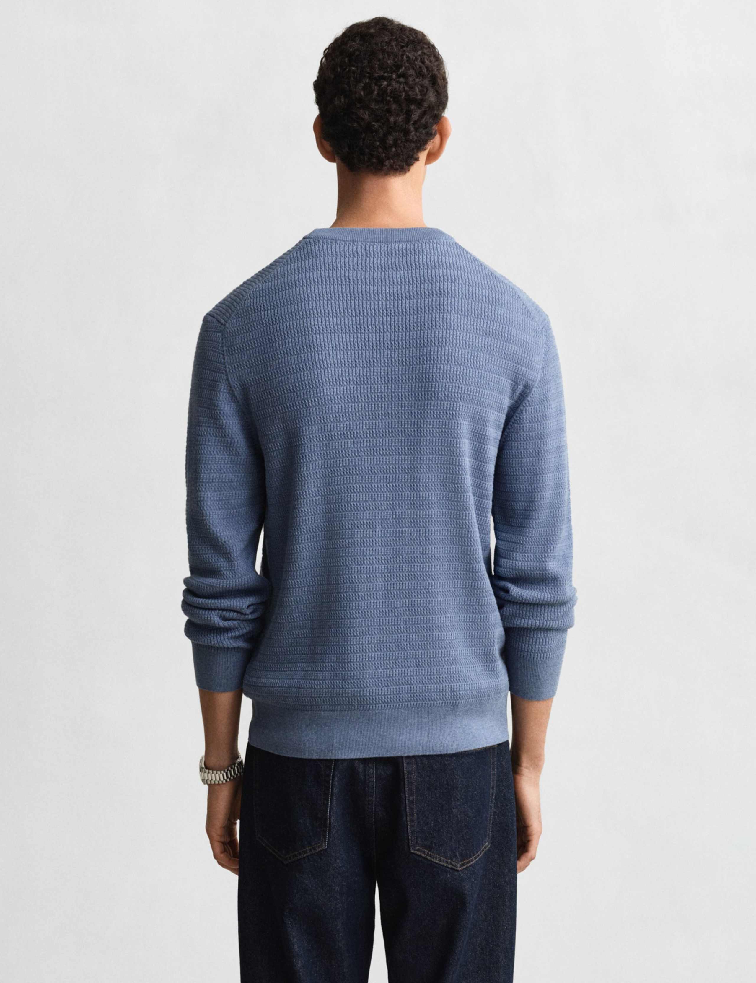 Pure Cotton Cable Crew Neck Jumper 4 of 4