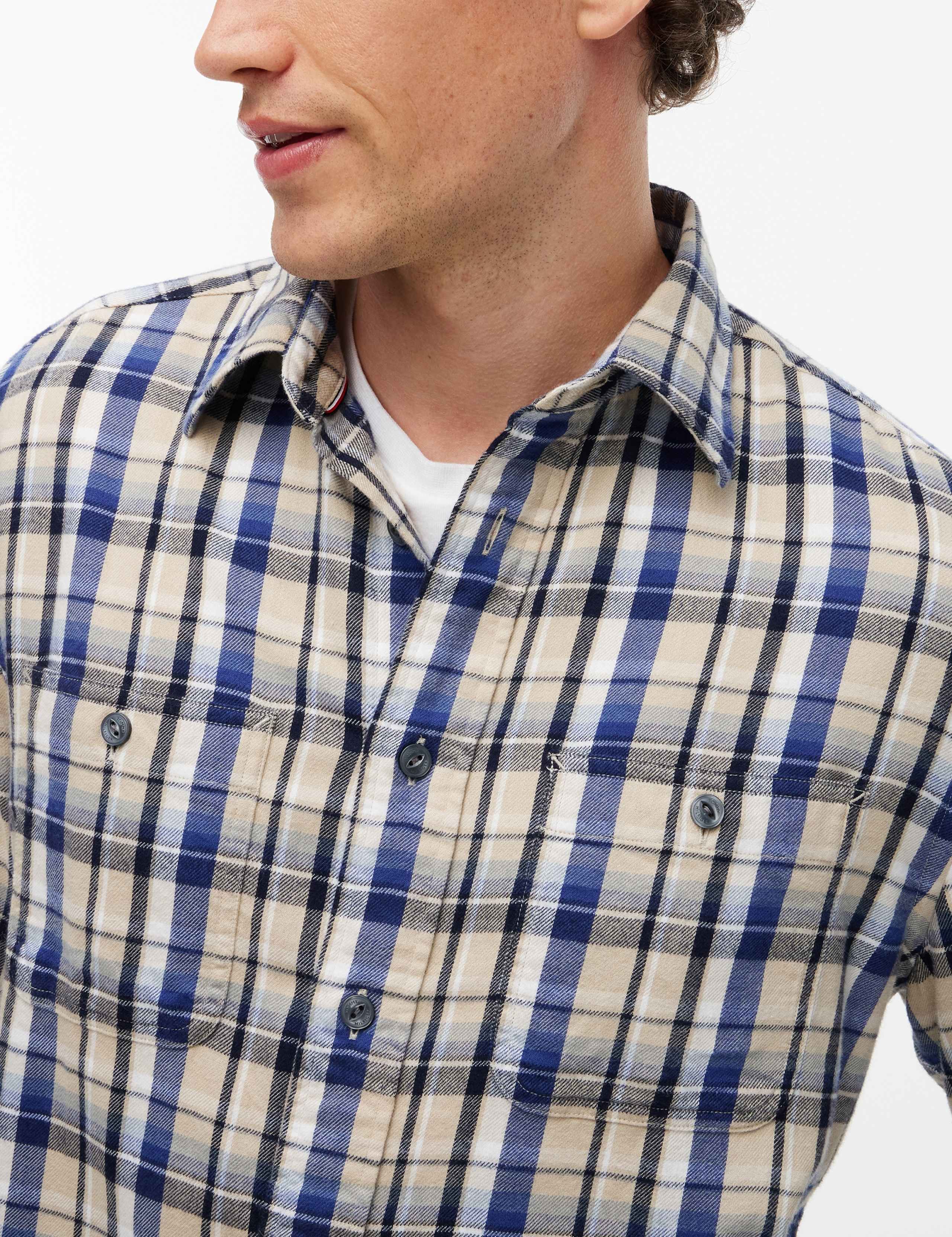 Regular Fit Pure Cotton Check Flannel Shirt 5 of 5