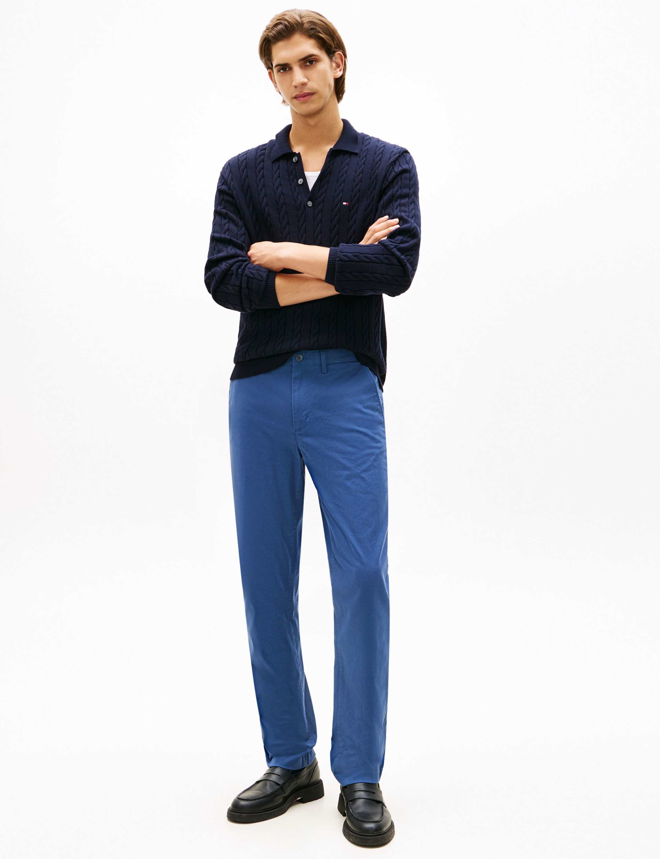 Pure Cotton Cable Knit Polo Shirt 3 of 5