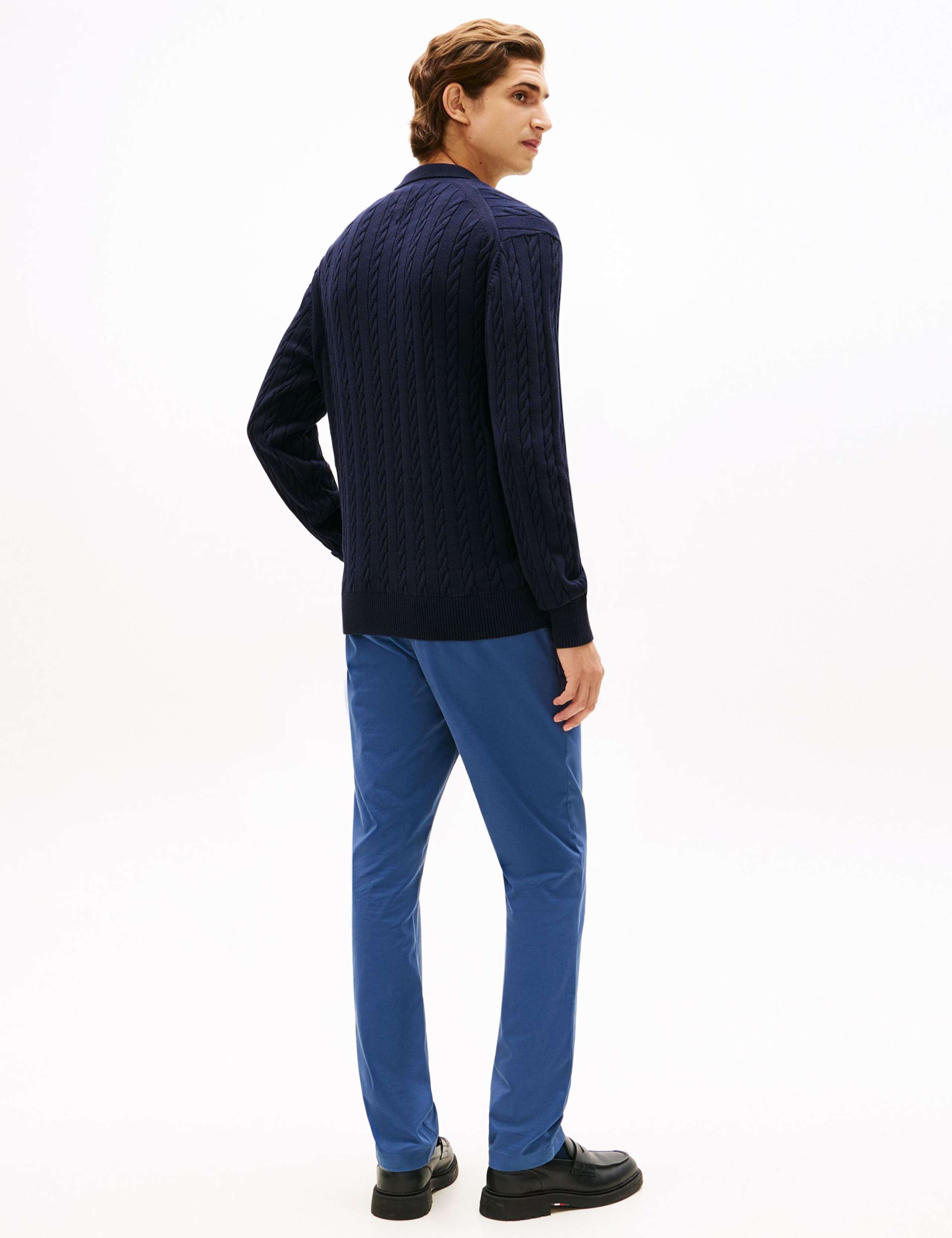 Pure Cotton Cable Knit Polo Shirt 5 of 5