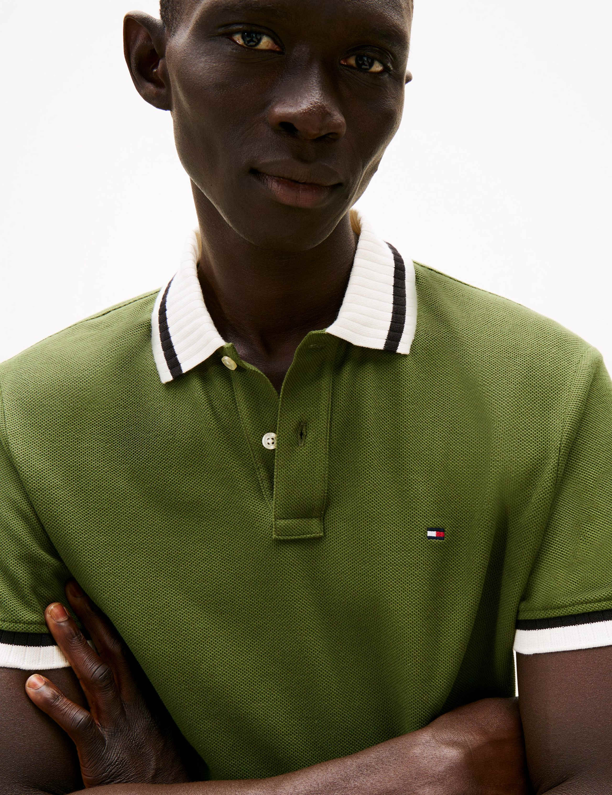 Pure Cotton Pique Knitted Collar Polo Shirt 5 of 5