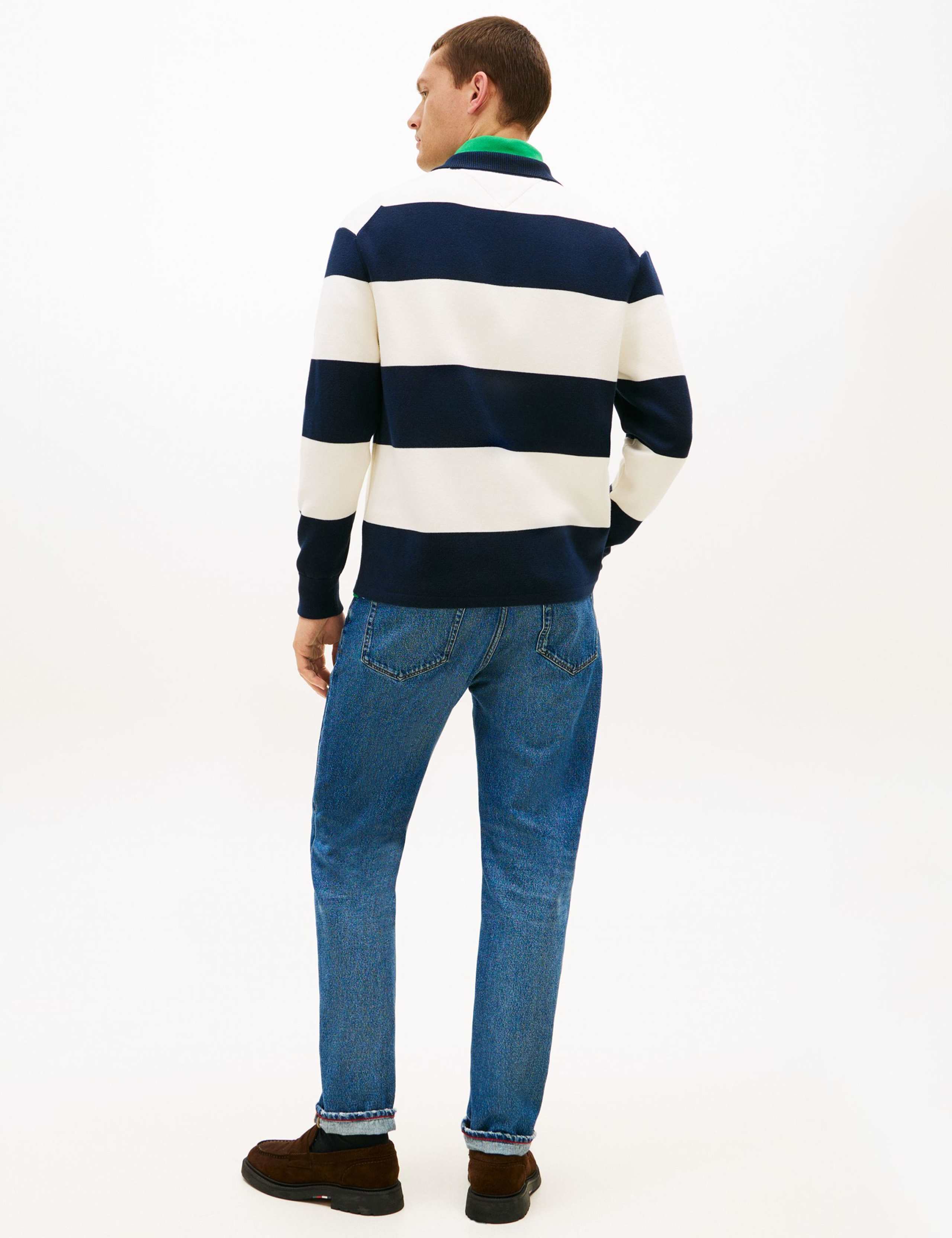 Cotton Blend Striped Knitted Polo Shirt 5 of 5