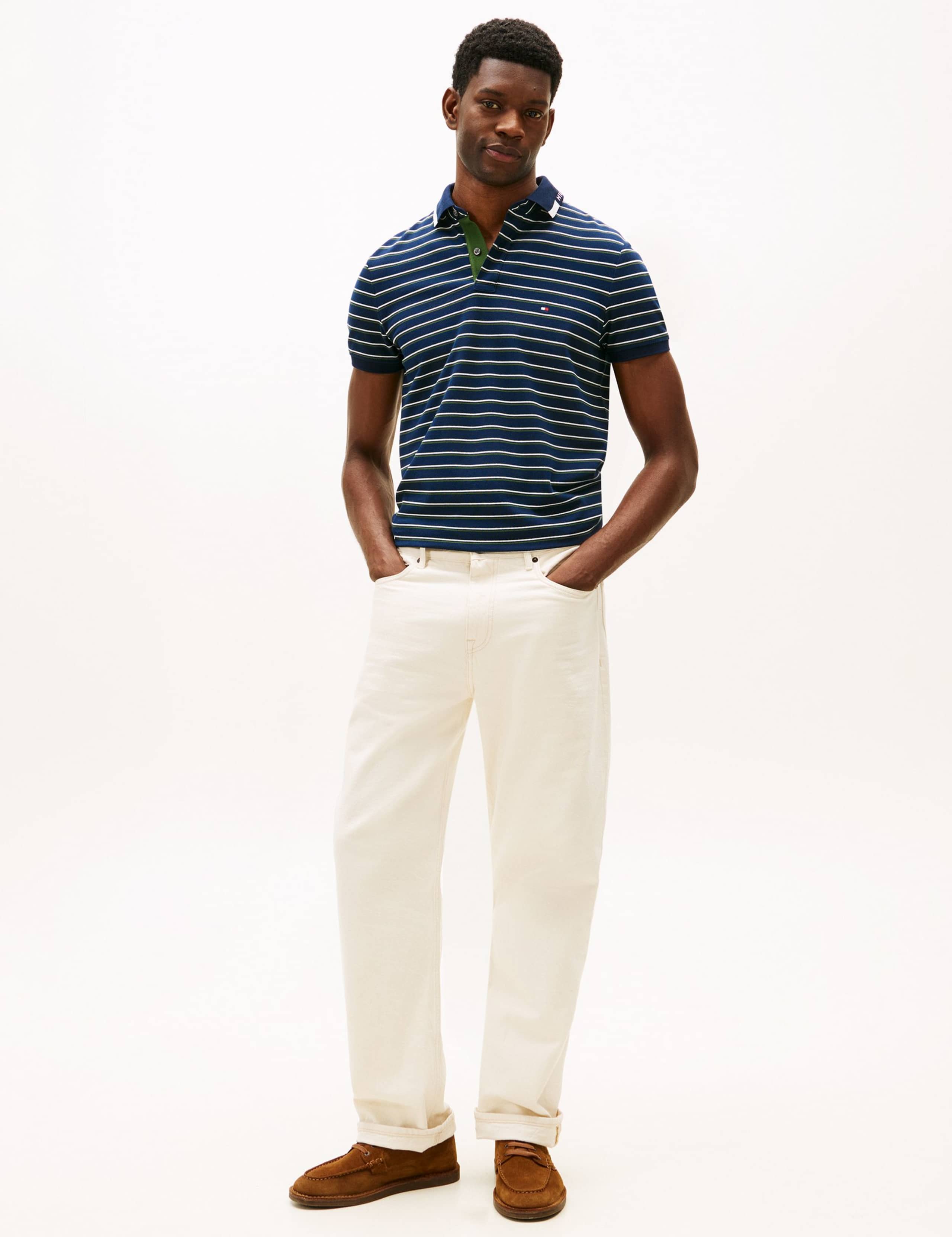 Cotton Rich Pique Striped Polo Shirt 3 of 5